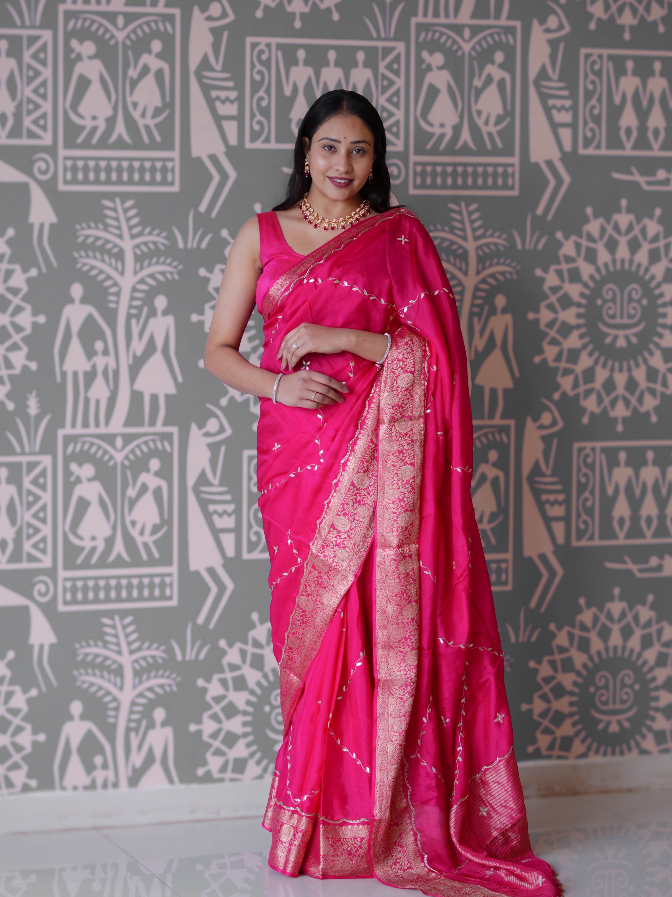 Buy New Banarasi Saree With Cutdana Gotapatti Work KcPc