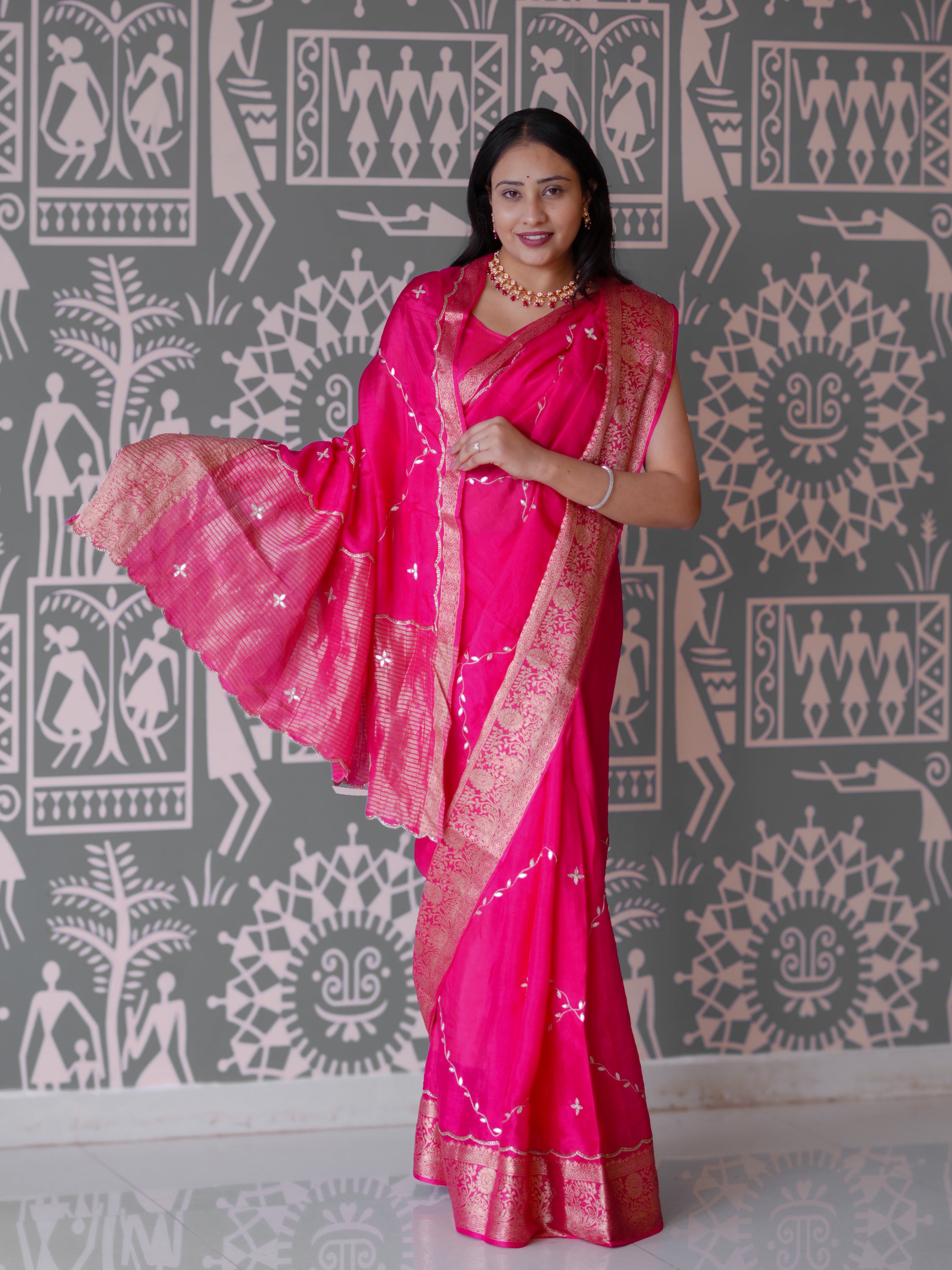 Buy New Banarasi Saree With Cutdana Gotapatti Work KcPc