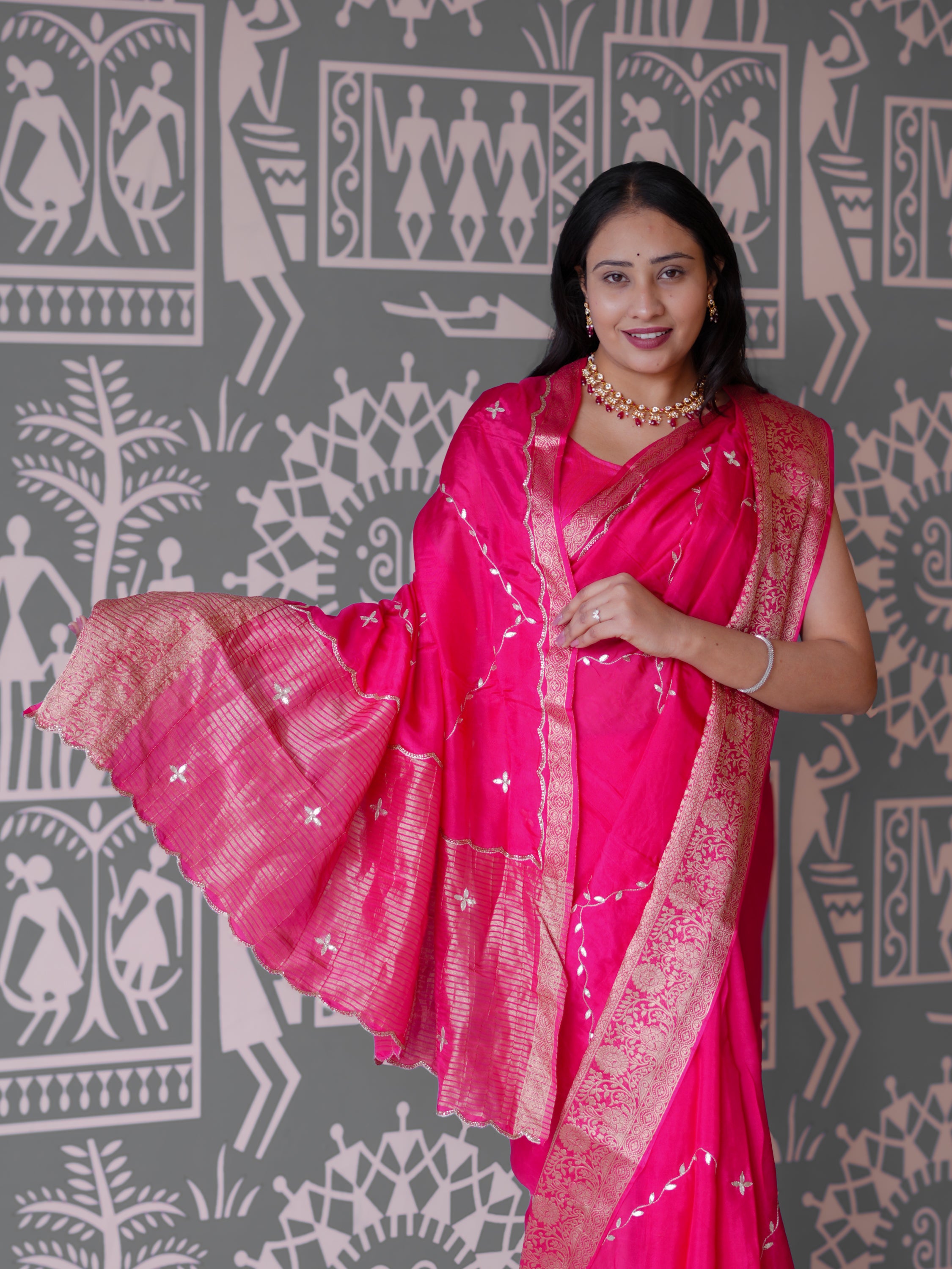 Buy New Banarasi Saree With Cutdana Gotapatti Work KcPc
