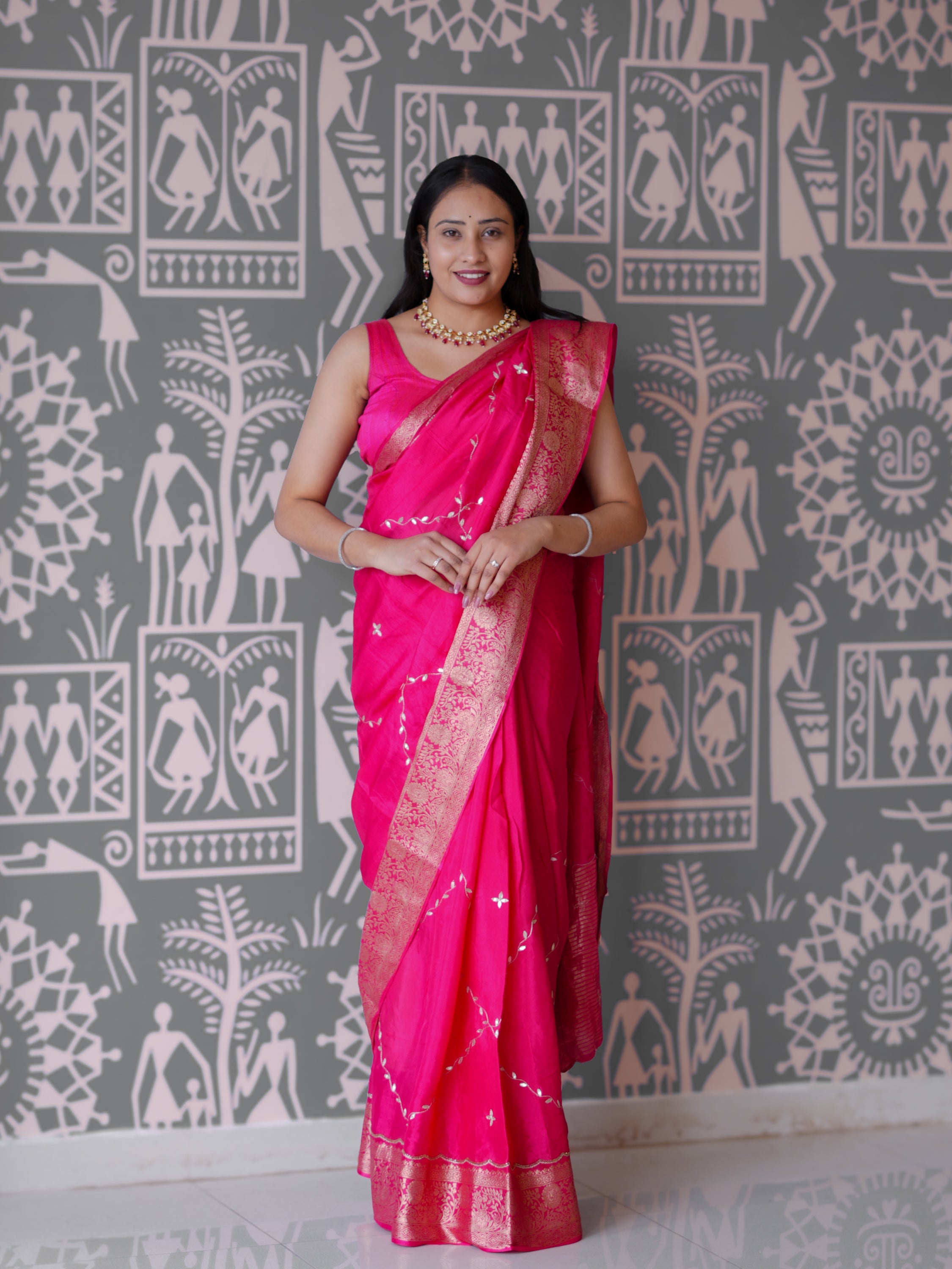 Buy New Banarasi Saree With Cutdana Gotapatti Work KcPc