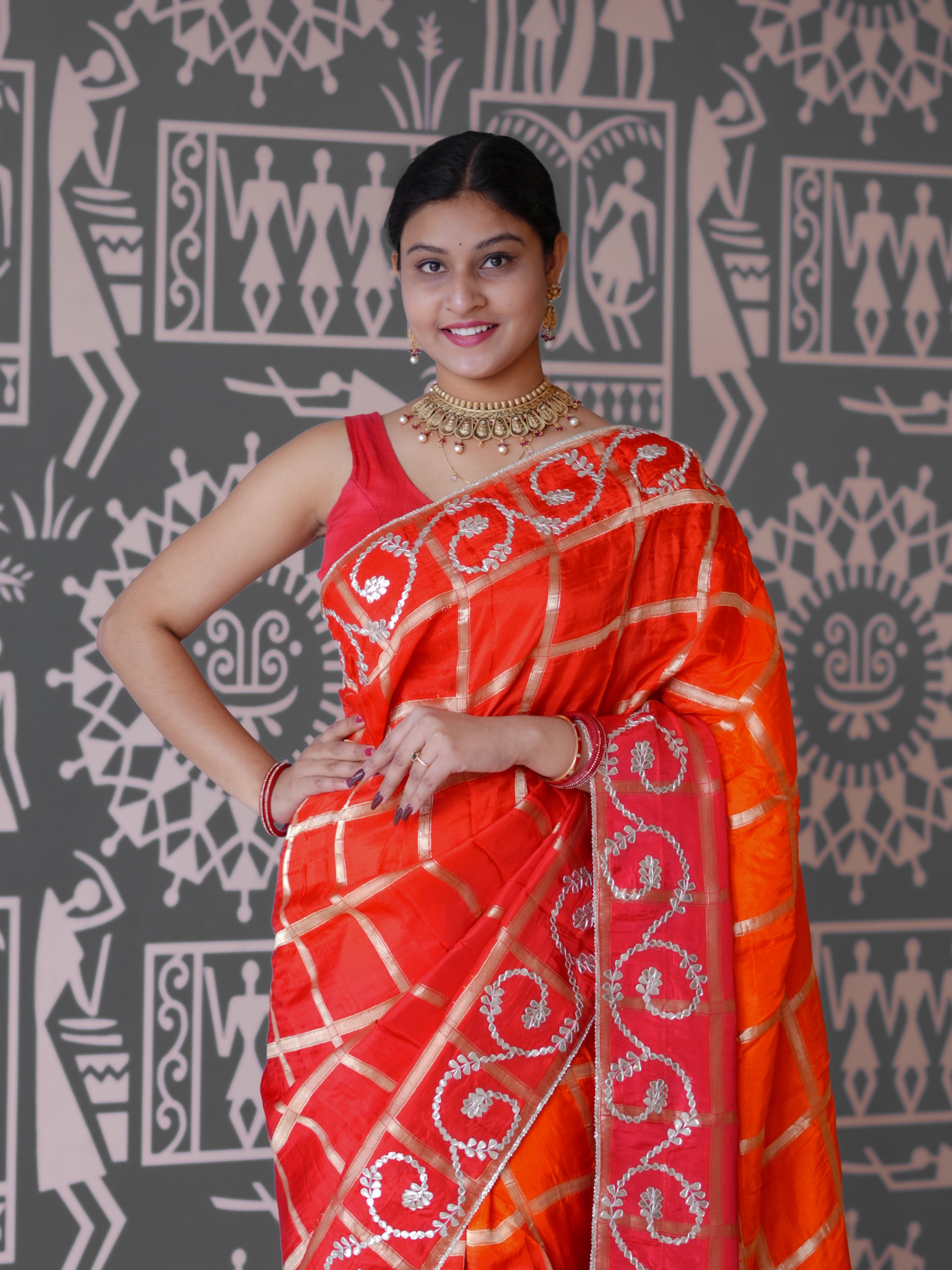 Buy New Bollywood Style Wih Gotapatti Work Saree KcPc