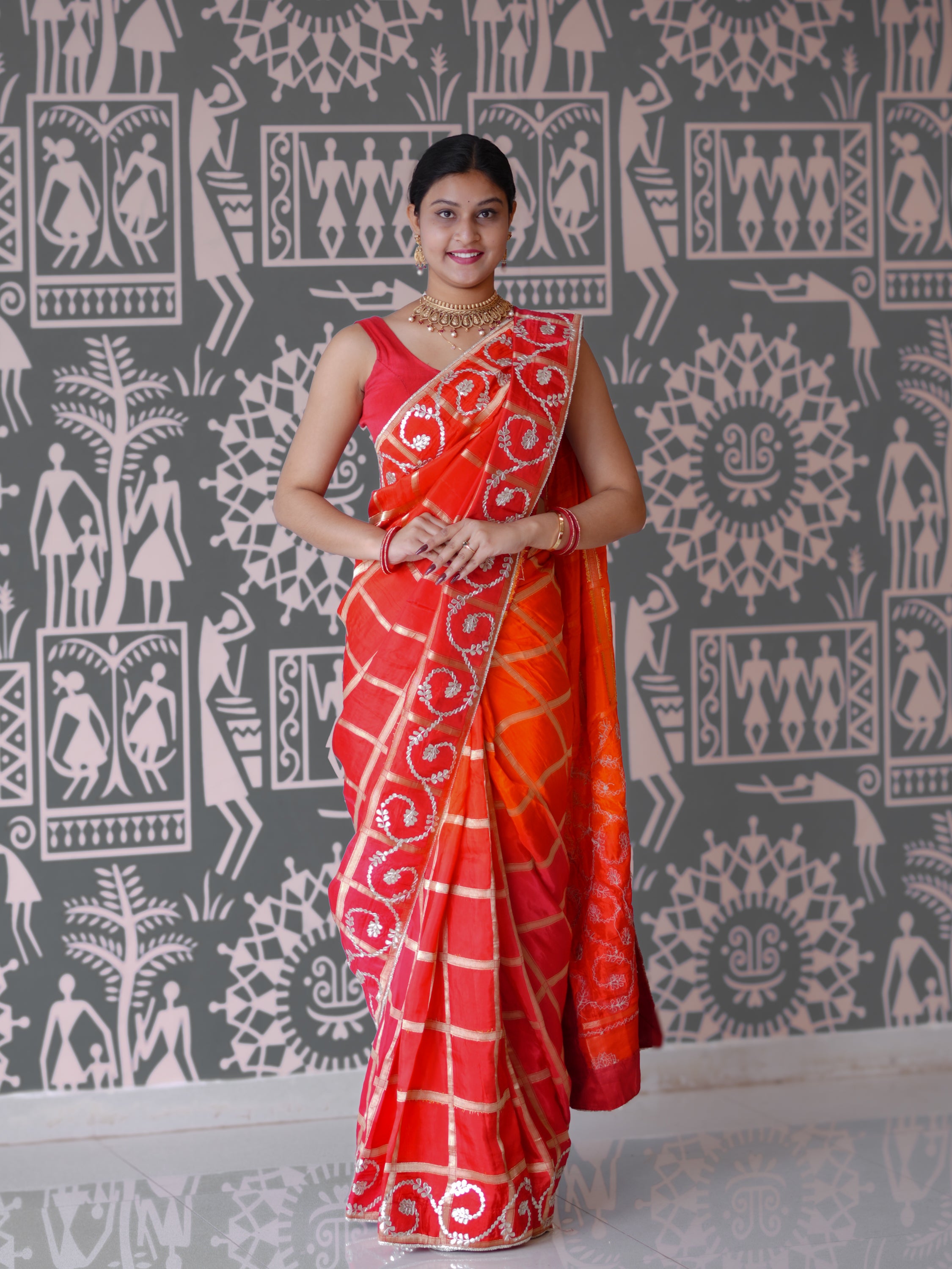 Buy New Bollywood Style Wih Gotapatti Work Saree KcPc