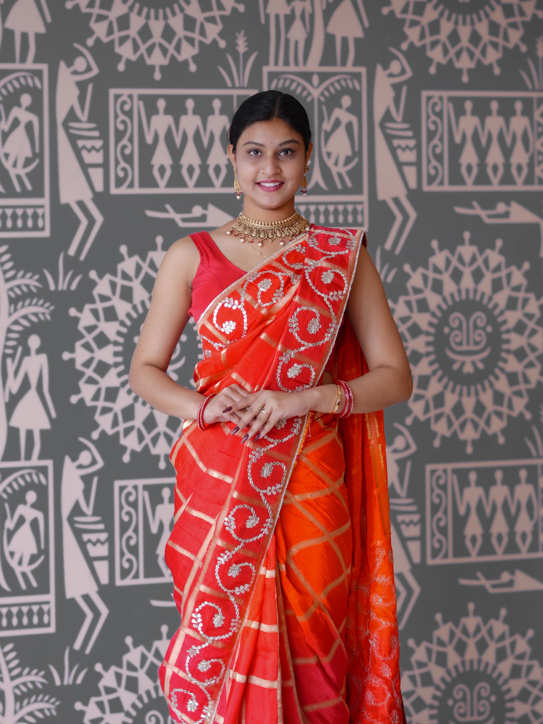 Buy New Bollywood Style Wih Gotapatti Work Saree KcPc