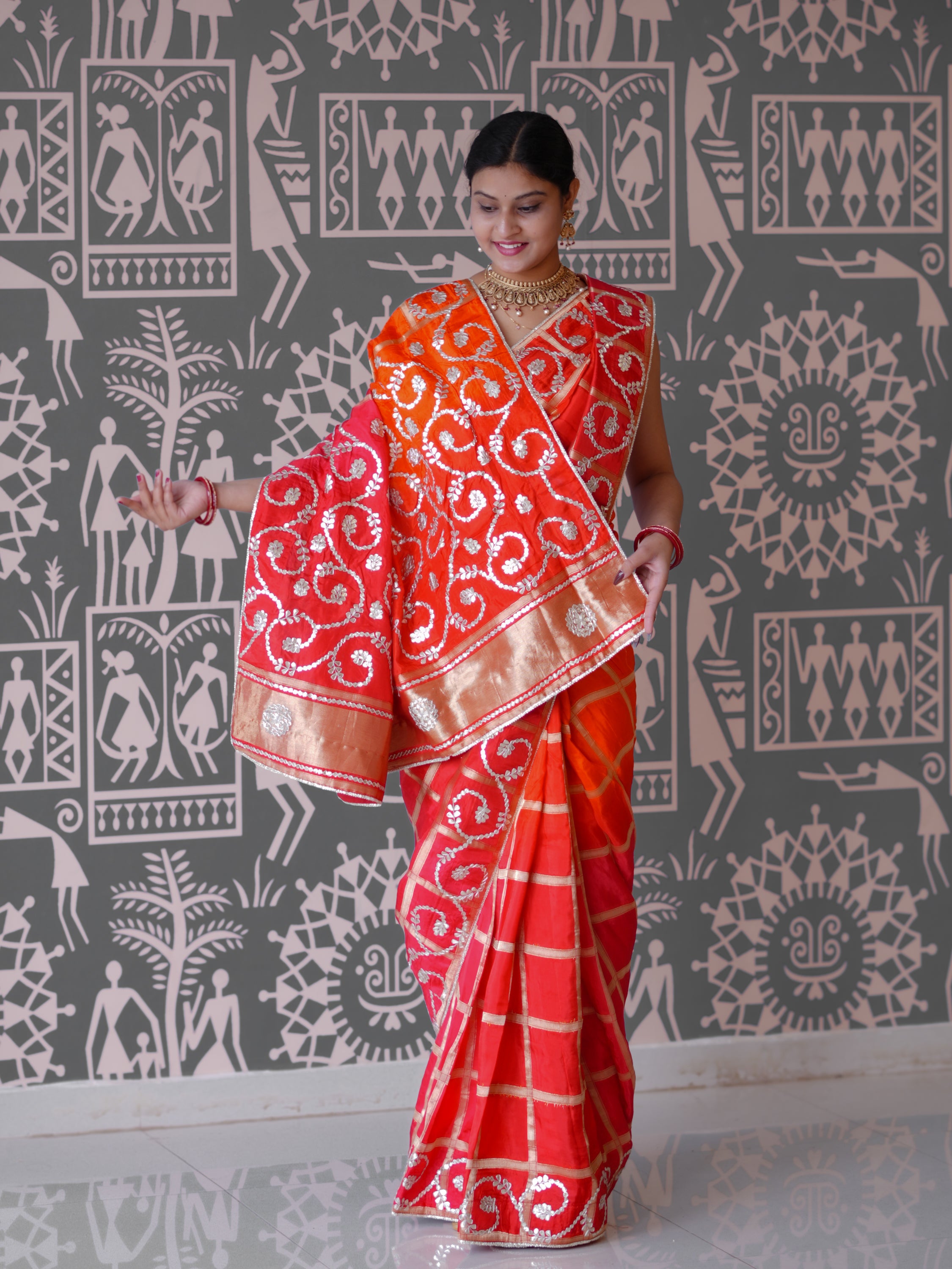 Buy New Bollywood Style Wih Gotapatti Work Saree KcPc