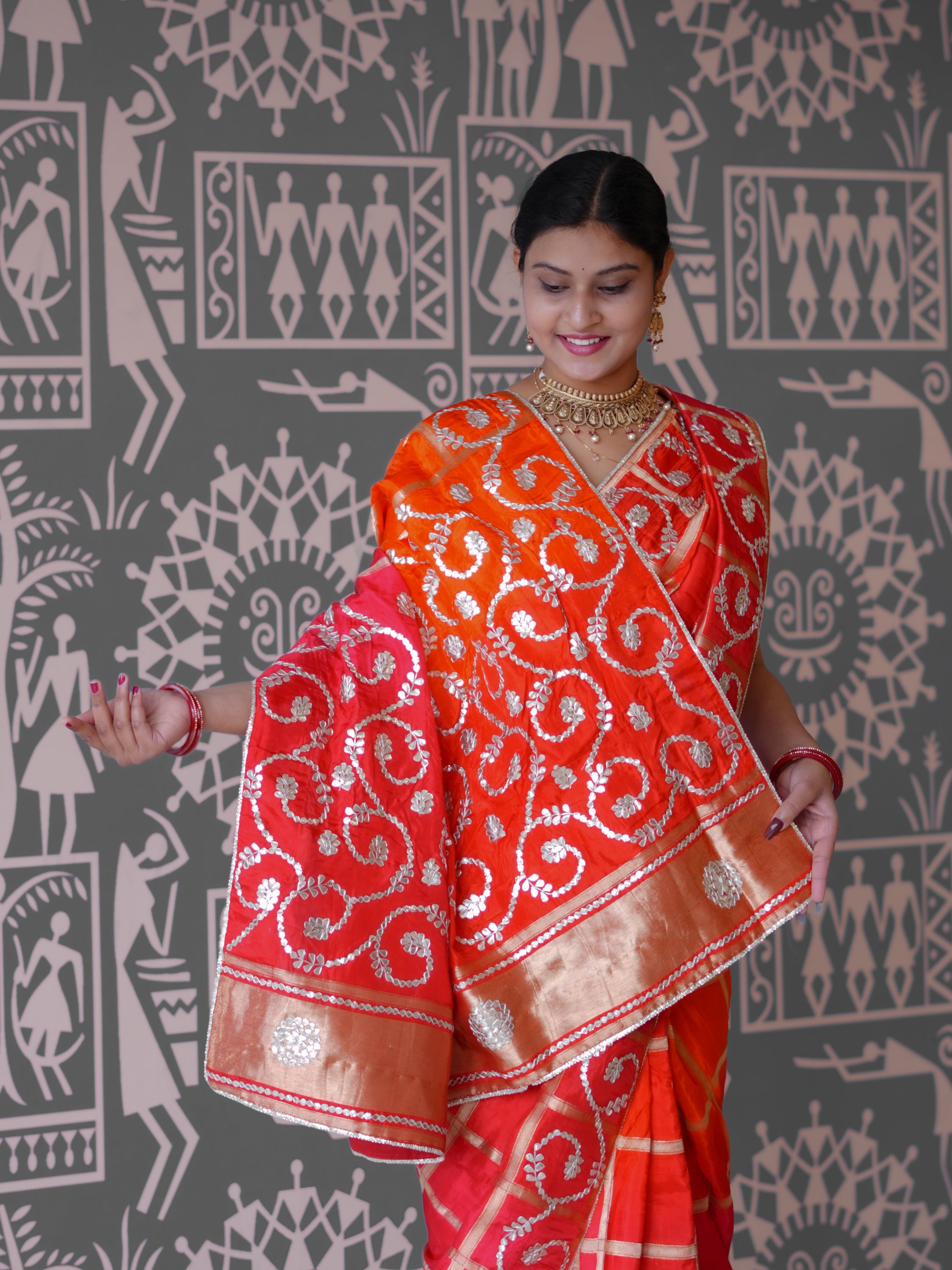 Buy New Bollywood Style Wih Gotapatti Work Saree KcPc