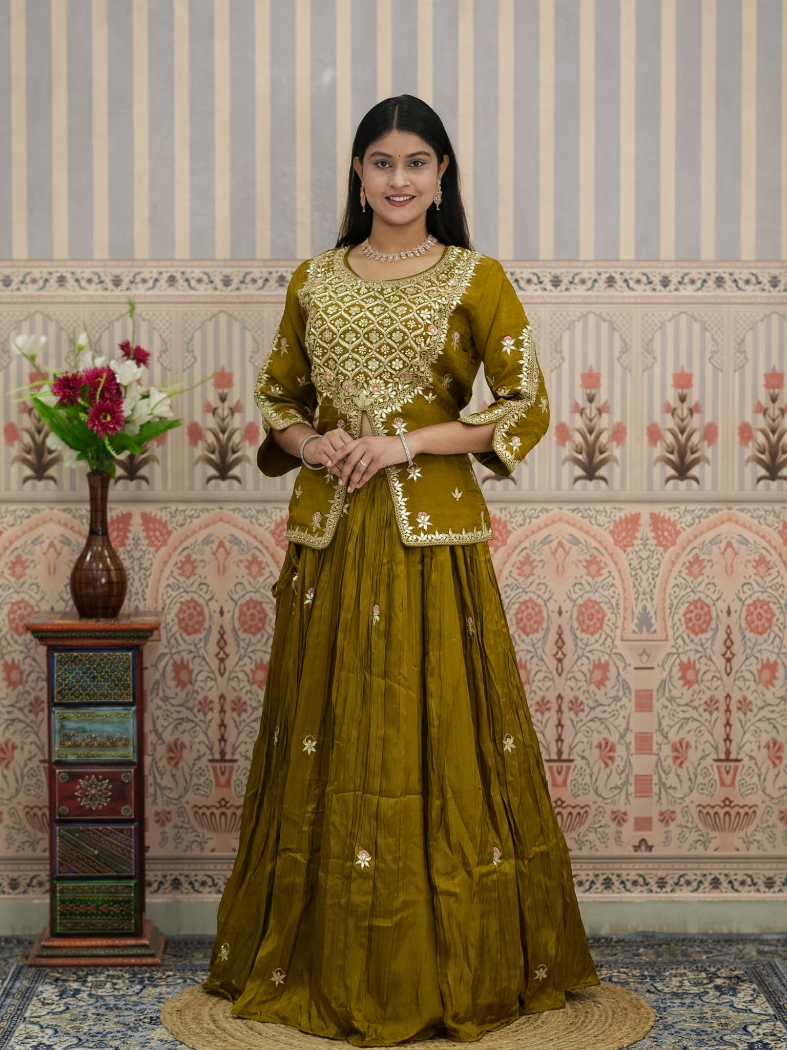 Buy H O Silk Lehenga With Designer Style Kcpc