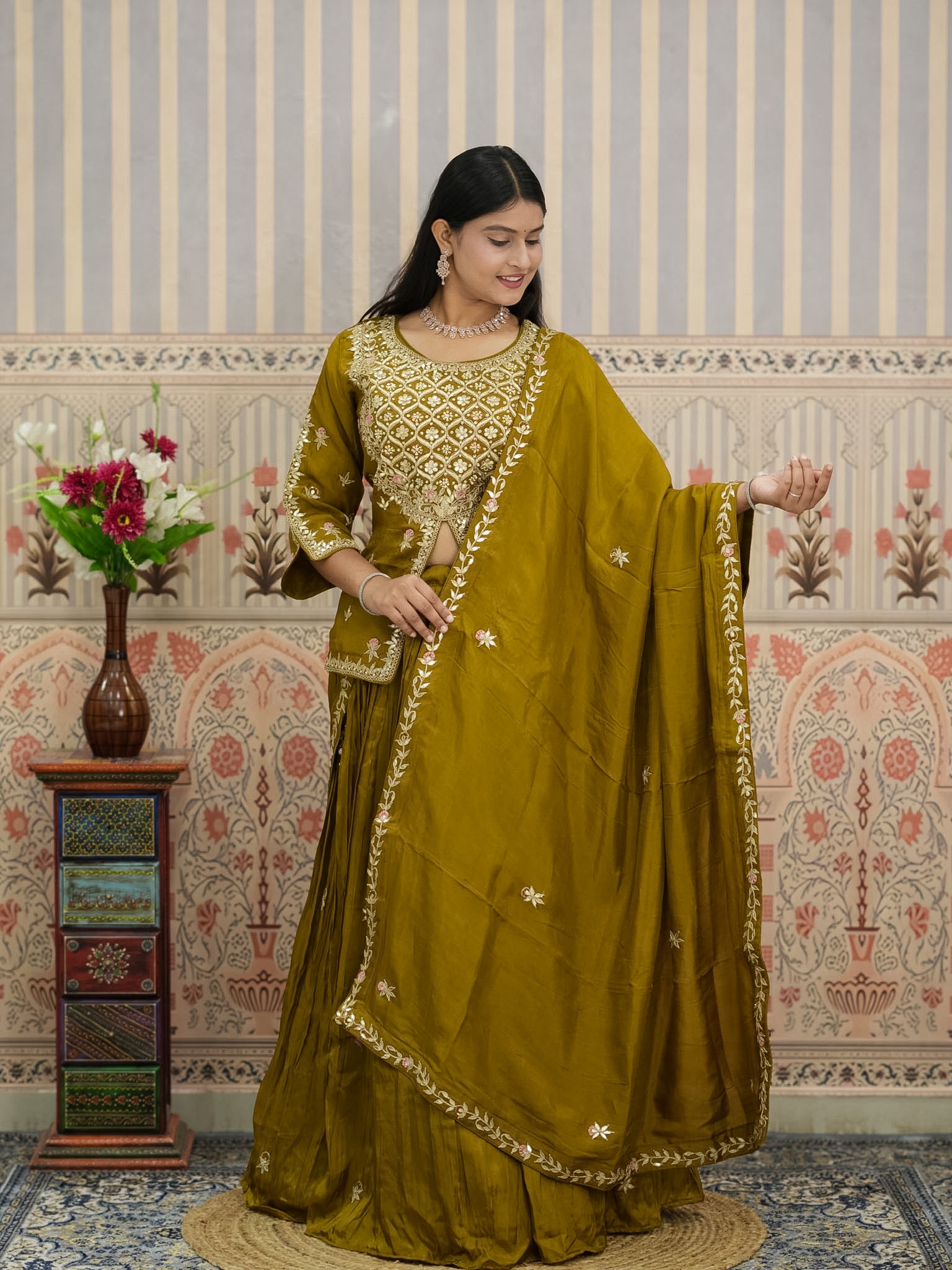 Buy H O Silk Lehenga With Designer Style Kcpc