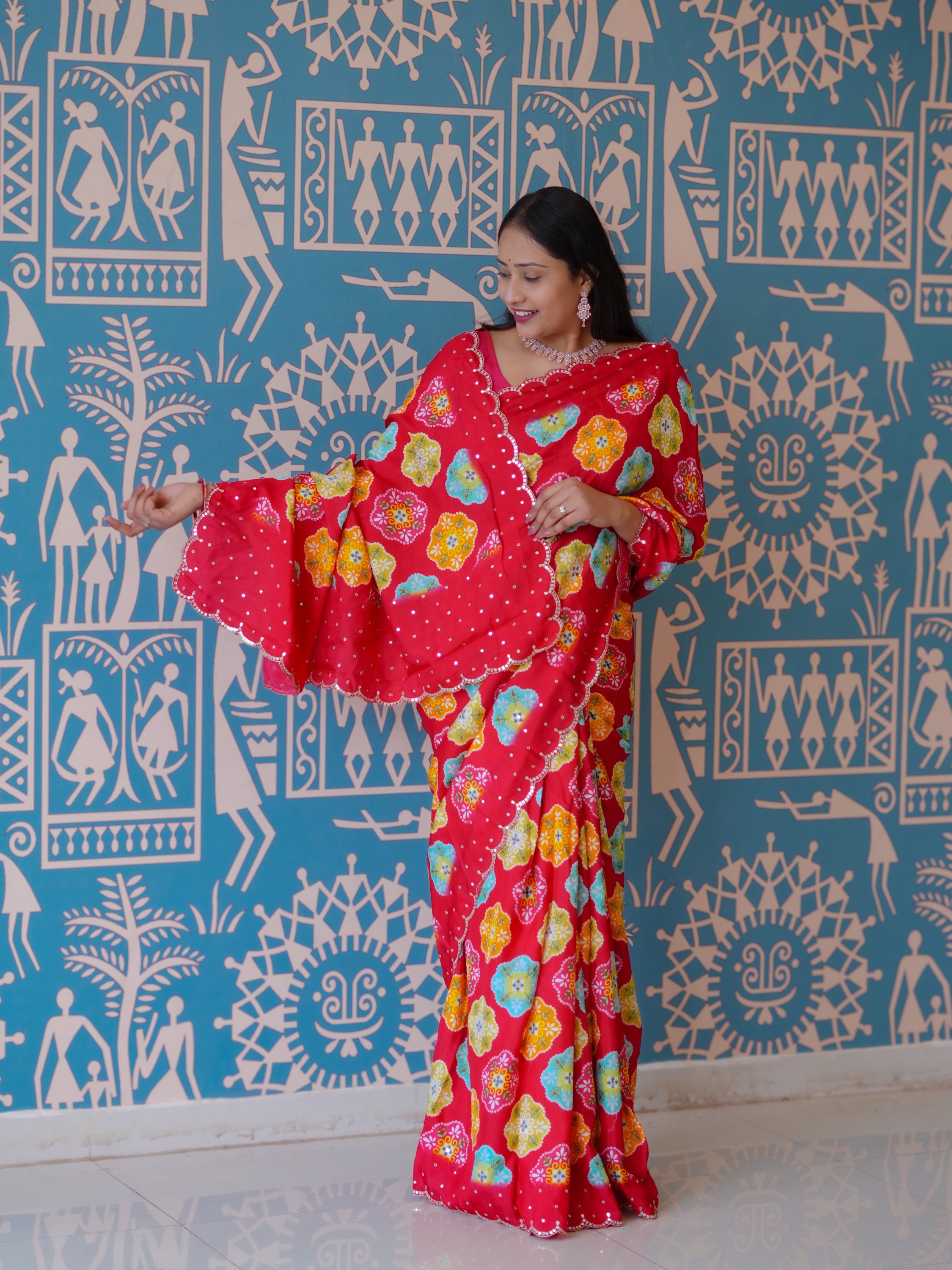 Buy Printed Saree With Festive Wear KcPc