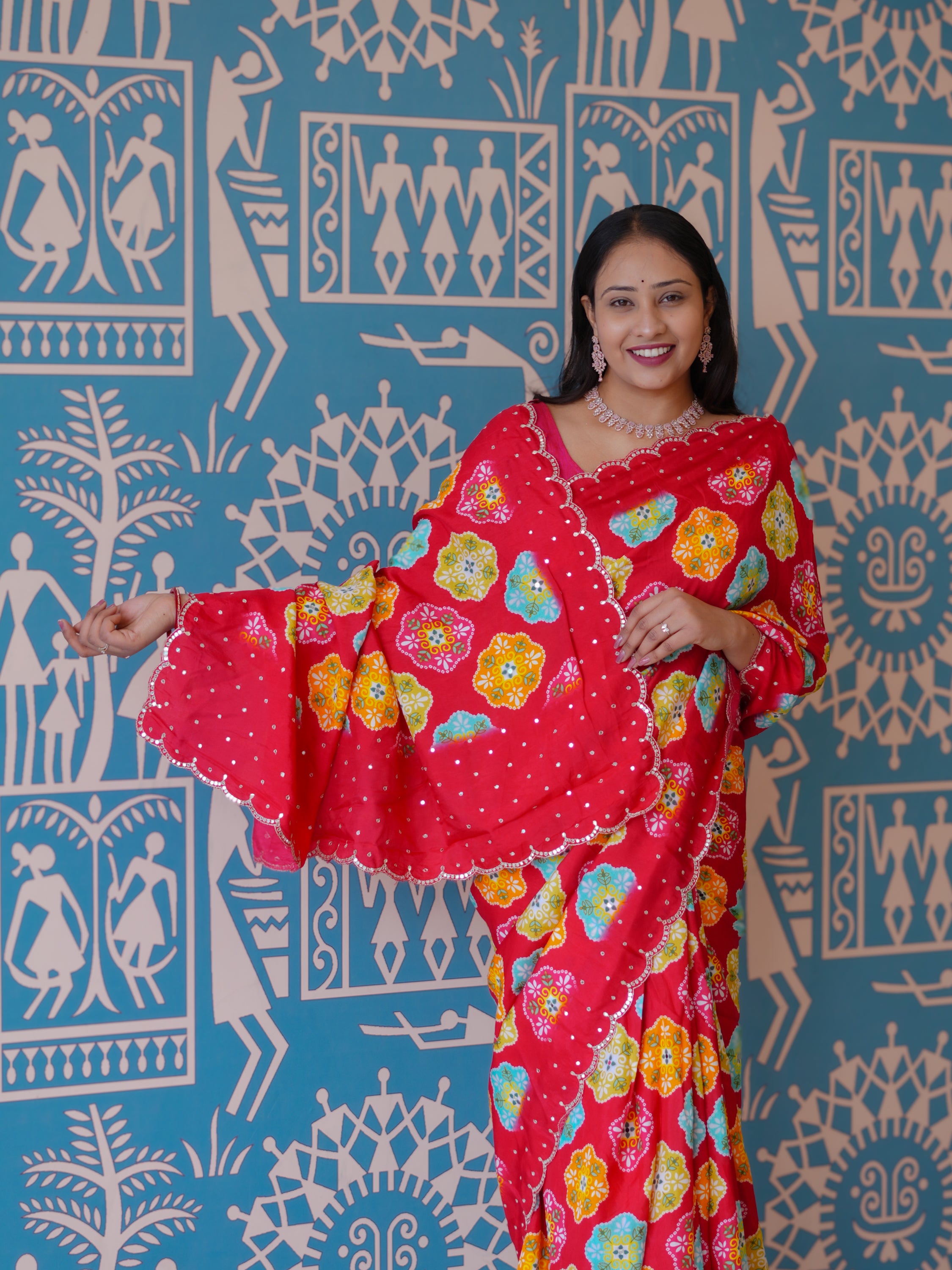 Buy Printed Saree With Festive Wear KcPc