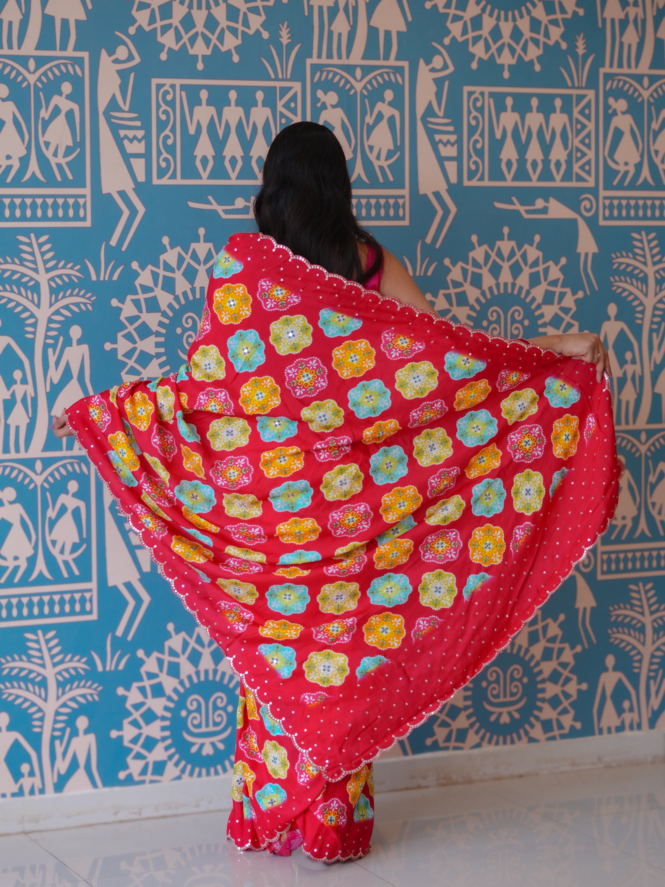 Buy Printed Saree With Festive Wear KcPc