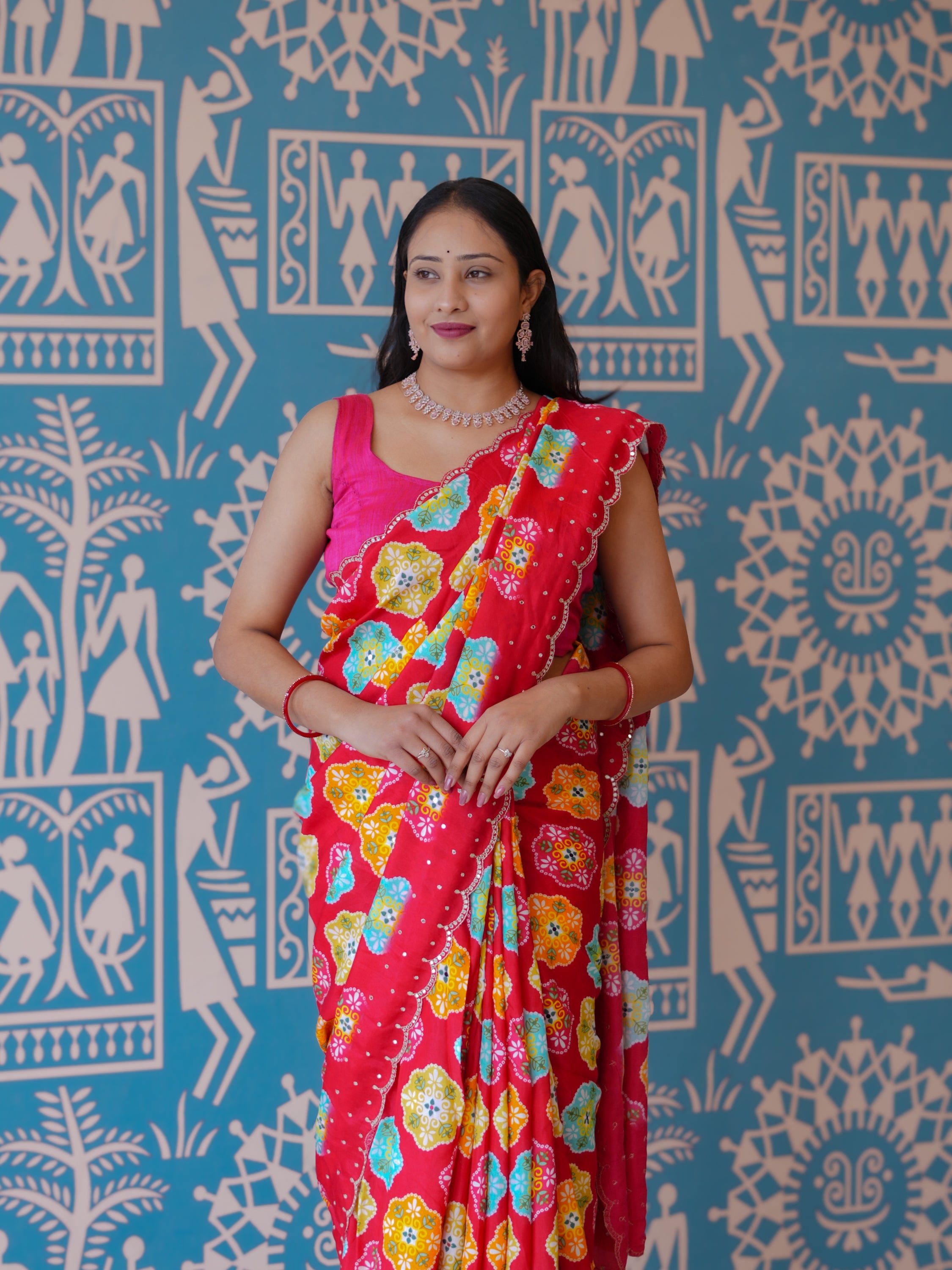 Buy Printed Saree With Festive Wear KcPc