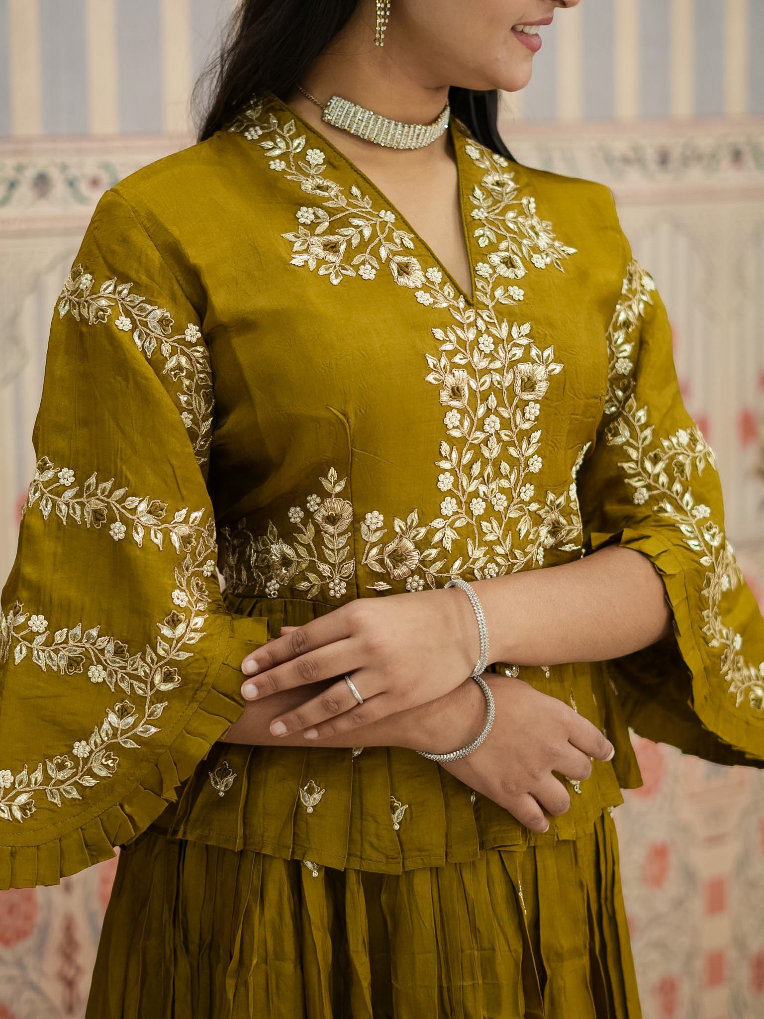 KcPc Stylish Indo-Western Lehenga in HO Silk with Designer Look MEG