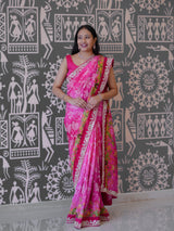 Buy New Designer Printed Saree With Zardosi Detailing KcPc