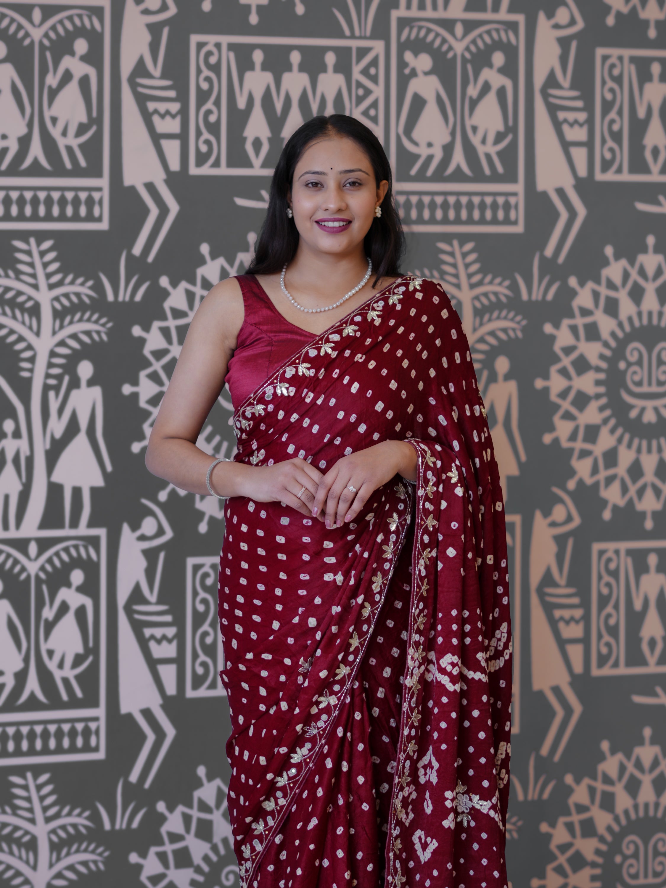 Buy New Elegant Bandhani Style Saree with Festive Occasions KcPc