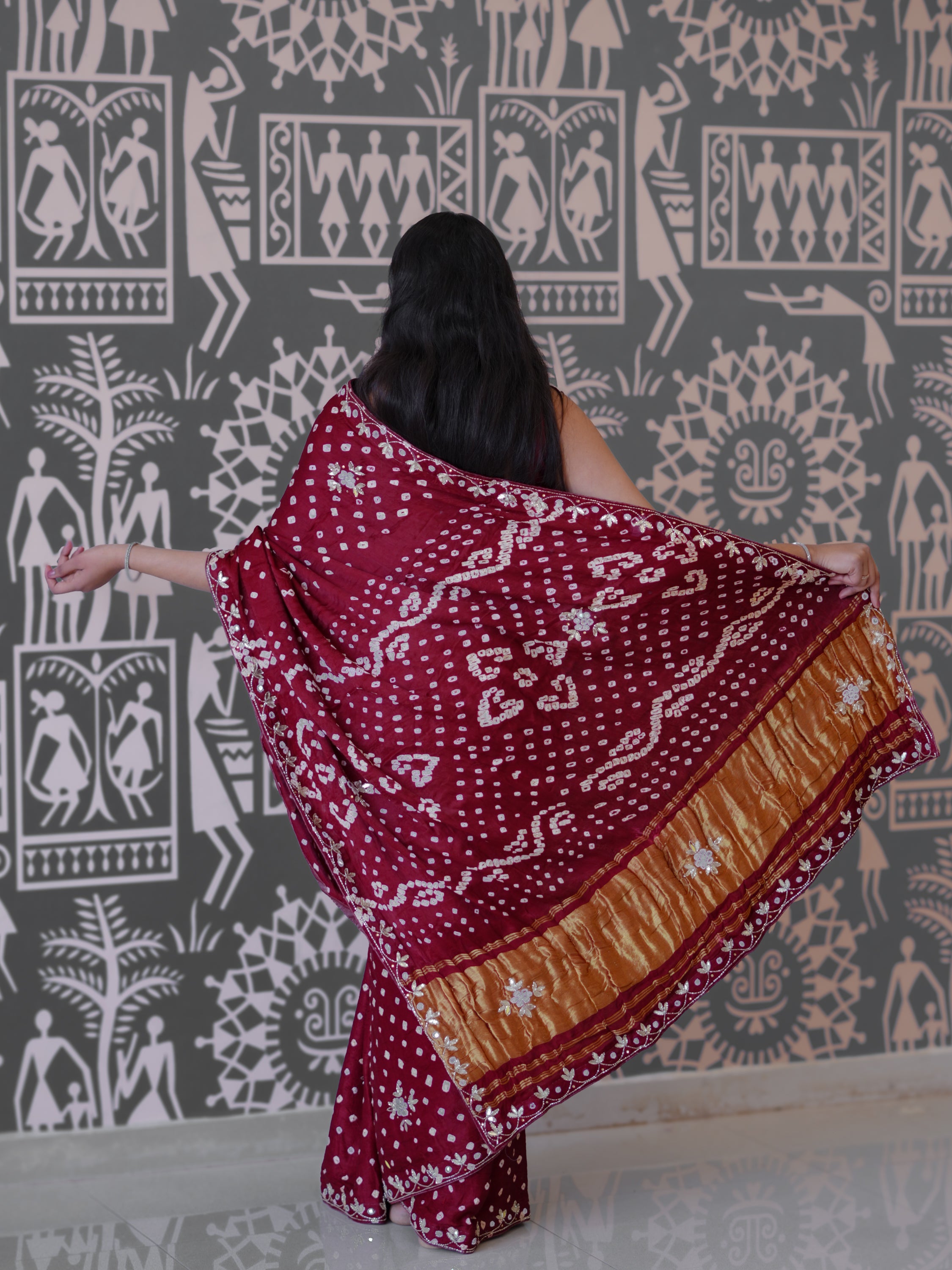 Buy New Elegant Bandhani Style Saree with Festive Occasions KcPc