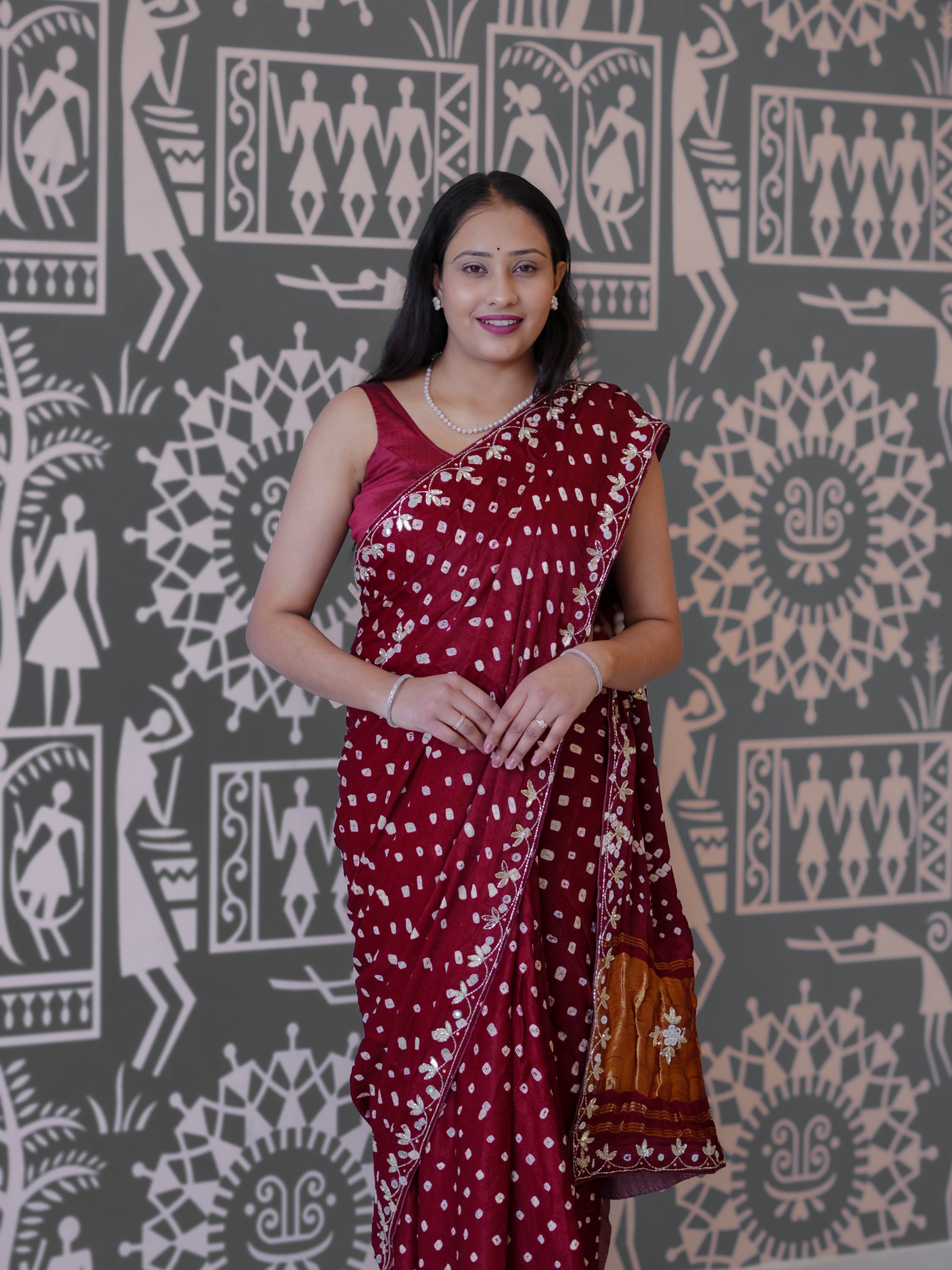 Buy New Elegant Bandhani Style Saree with Festive Occasions KcPc