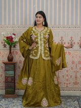 KcPc Stylish Indo-Western Lehenga in HO Silk with Designer Look MEG