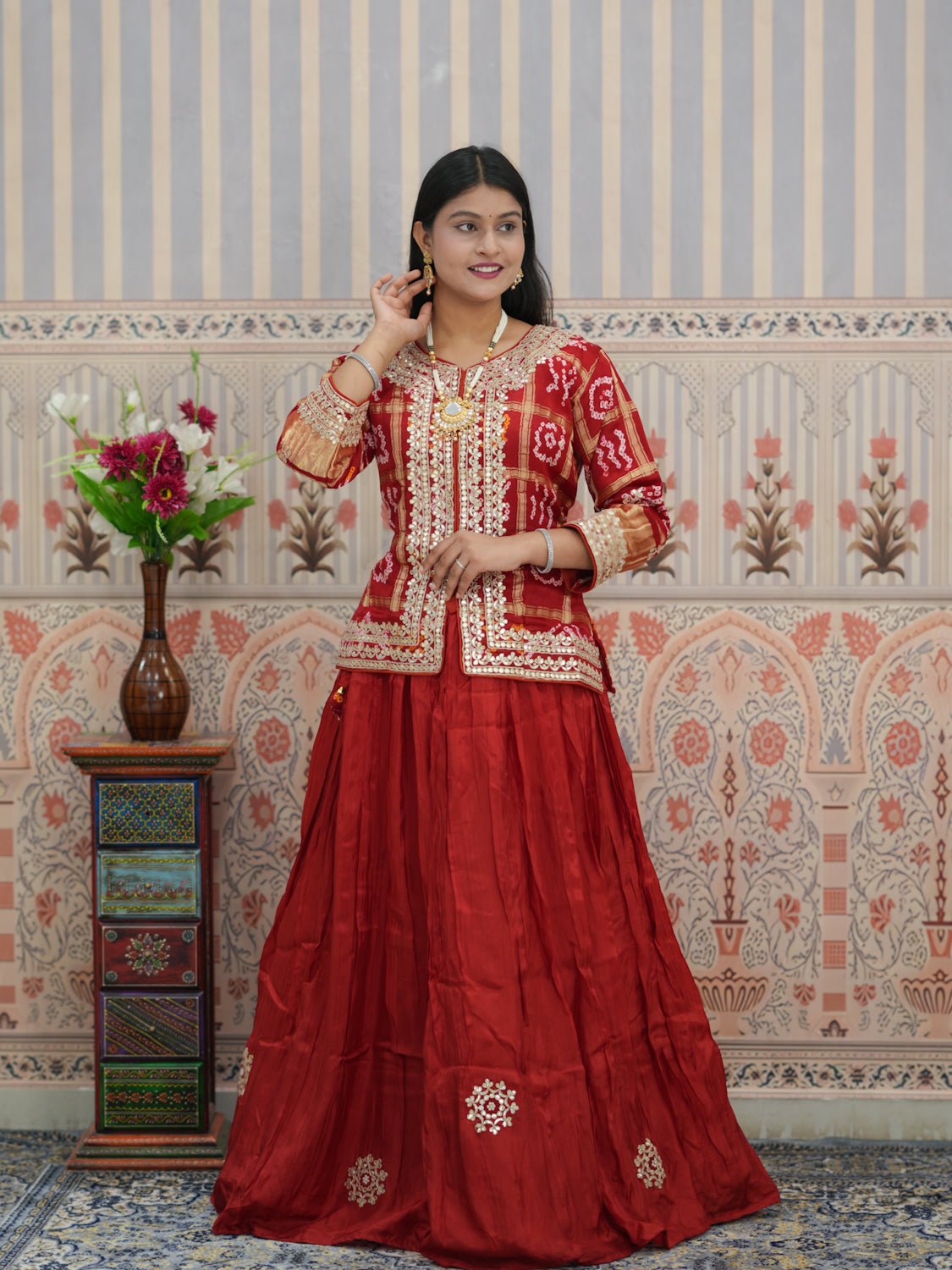 KcPc Royal Look Gaji Silk Indo Western for Festive Wear with Gota Patti WorkMEG