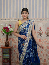 KcPc New Pure Gaji Silk Bandhani Ghatchola Gotapatti Saree AMT Morkanti