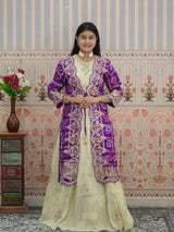KcPc Upada Silk Bandhani Indo-Western Lehenga with Gota Patti Work MEG