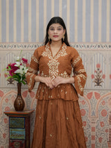 BuyHO Silk Lehenga with Gota Patti Work KcPc
