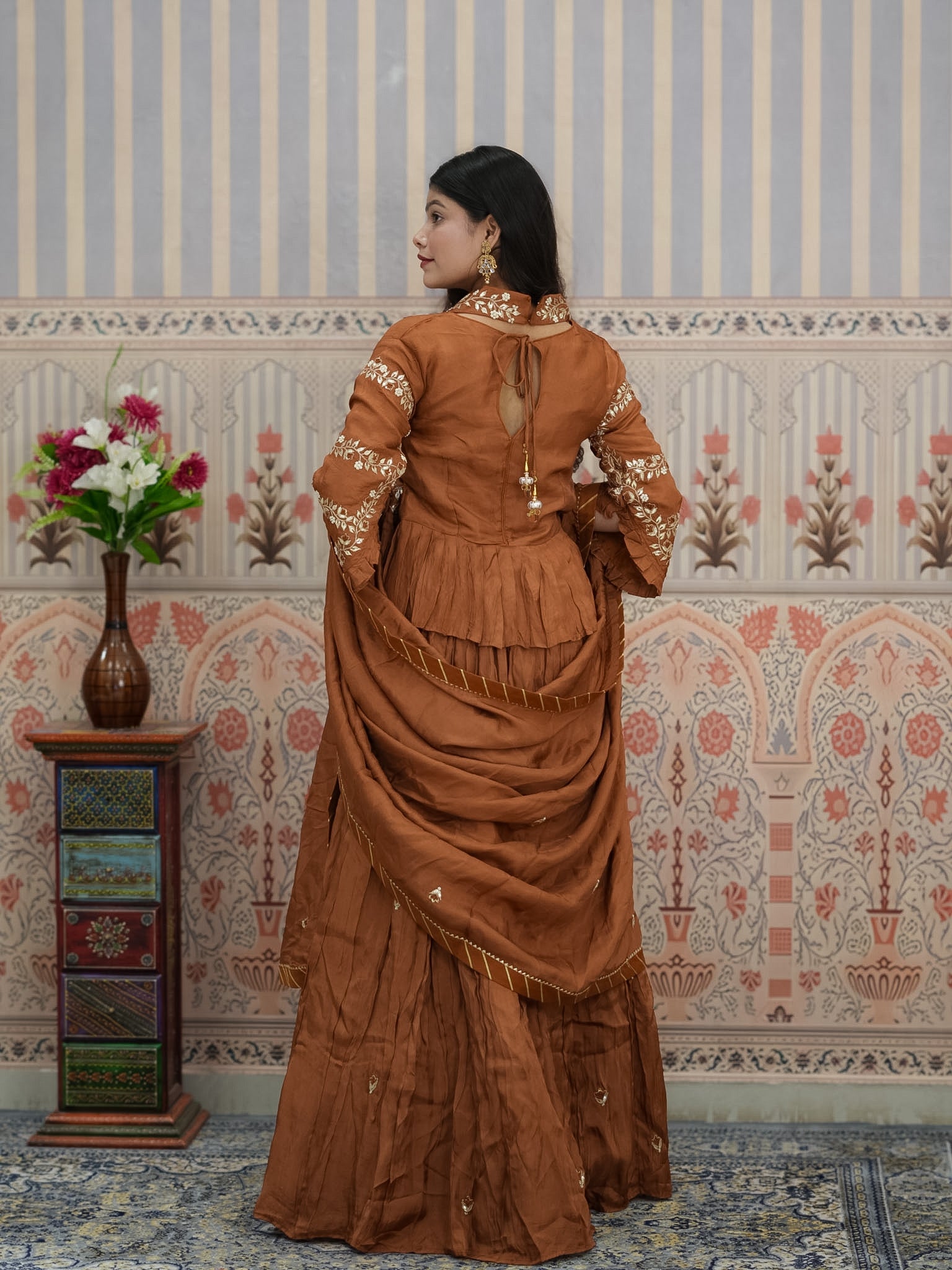BuyHO Silk Lehenga with Gota Patti Work KcPc