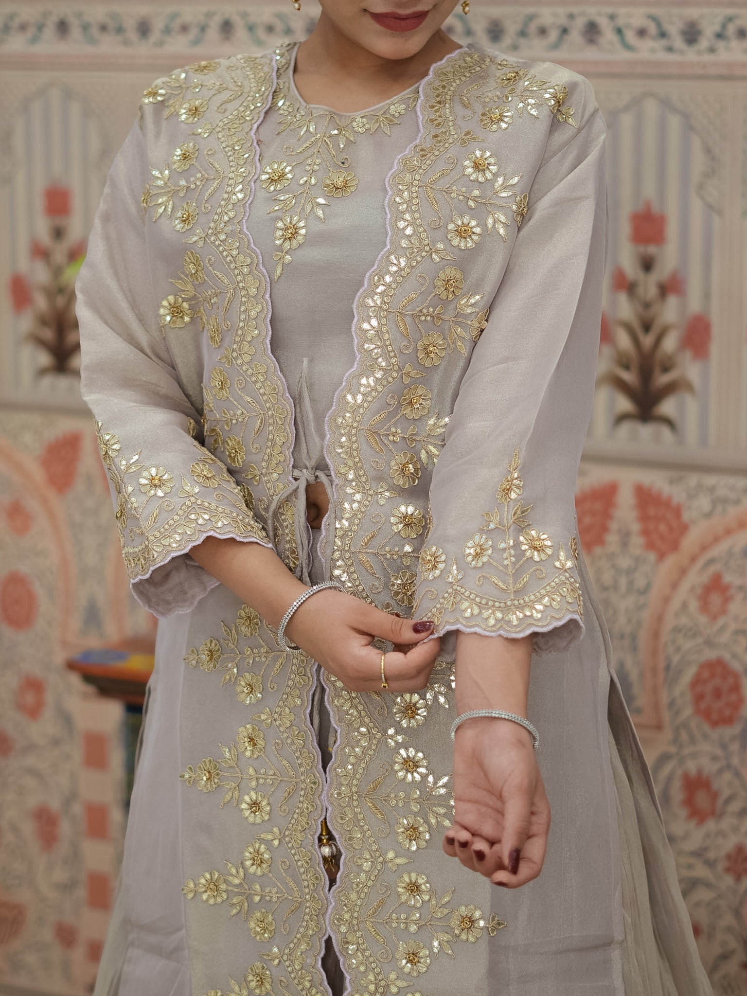 BuyHO Silk Lehenga with Gota Patti Work KcPc