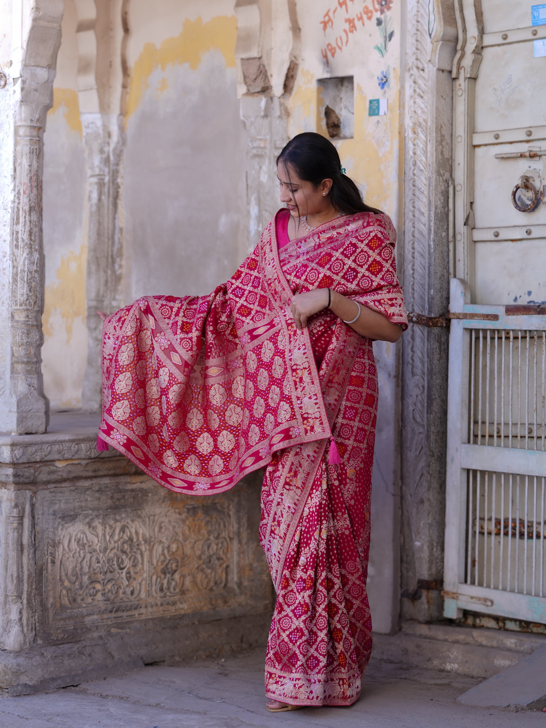 Buy Khaddi Georgette Banarasi Saree KcPc