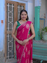 Buy New Traditional Saree with Cutdana Work KcPc Image 4