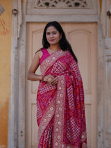 Buy Royal Look Georgette Bandhani Saree for Festive Wear KcPc 3