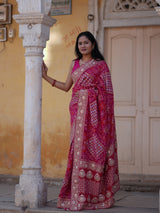 Buy Royal Look Georgette Bandhani Saree for Festive Wear KcPc 4