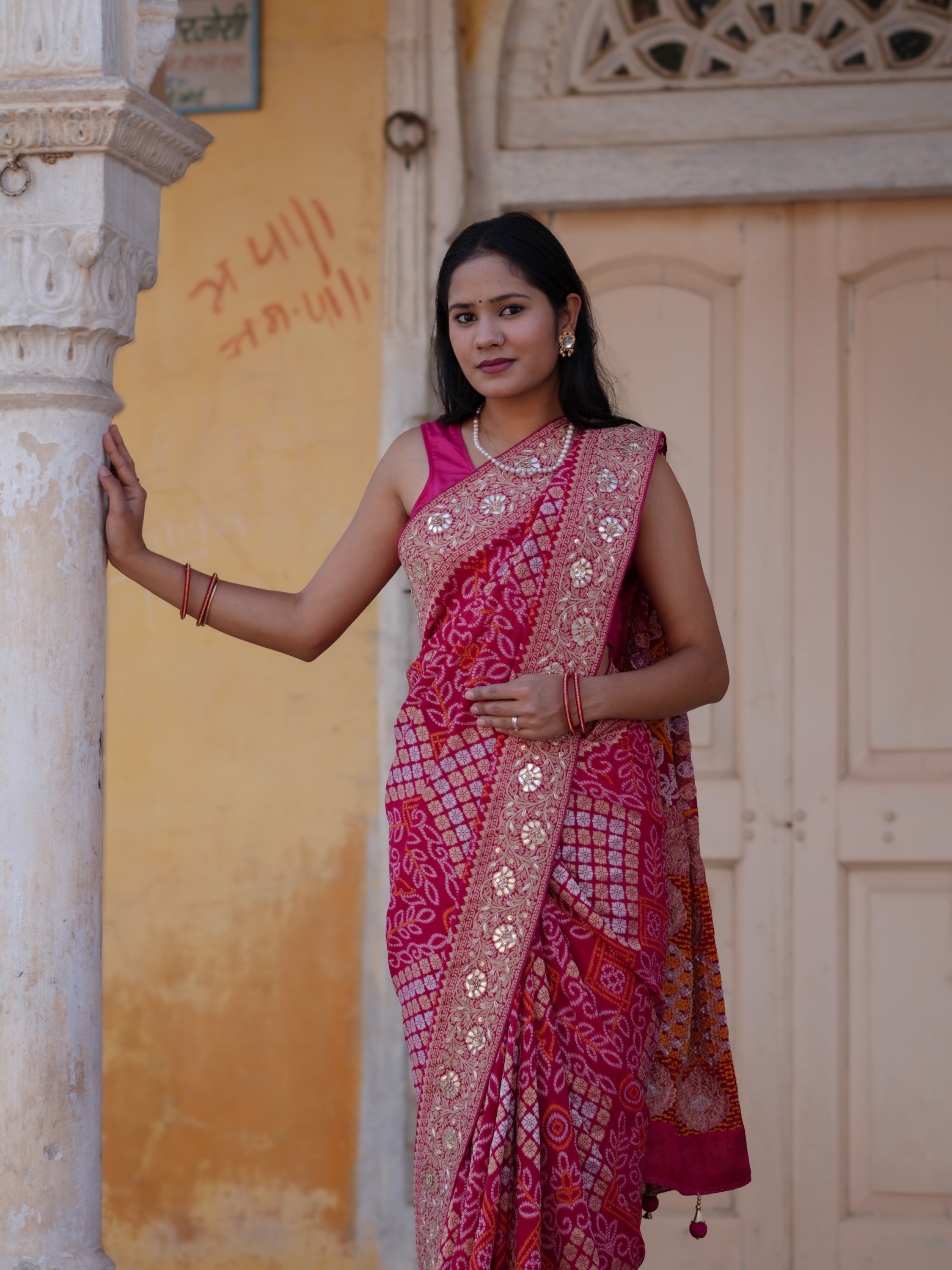 Buy Royal Look Georgette Bandhani Saree for Festive Wear KcPc 2