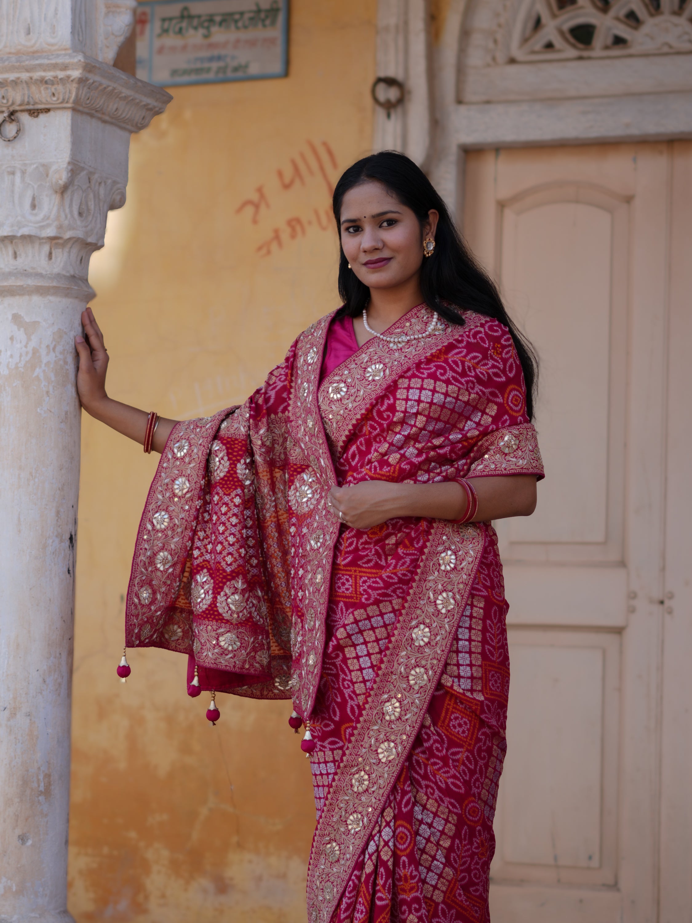 Buy Royal Look Georgette Bandhani Saree for Festive Wear KcPc 5