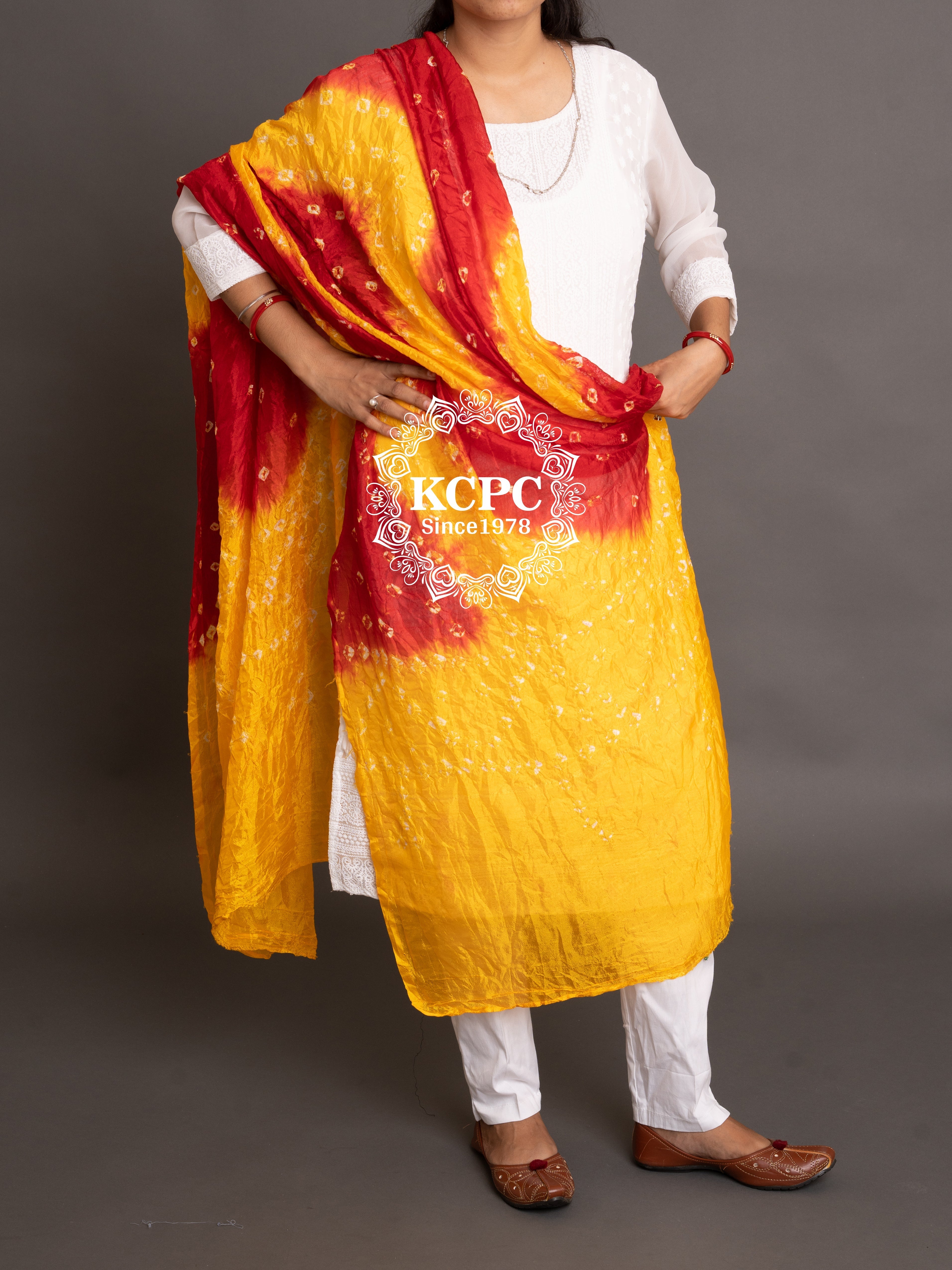 Bandhej Silk Dupattas Or Kcpc Dupatta