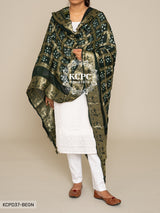 Pure Viscos Silk Bandhani Ghatchola Dupatta Or Kc Bottle Green