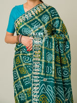 KcPc Pure Gaji Silk Bandhani Ghatchola Gotapatti Saree amt Morkanti