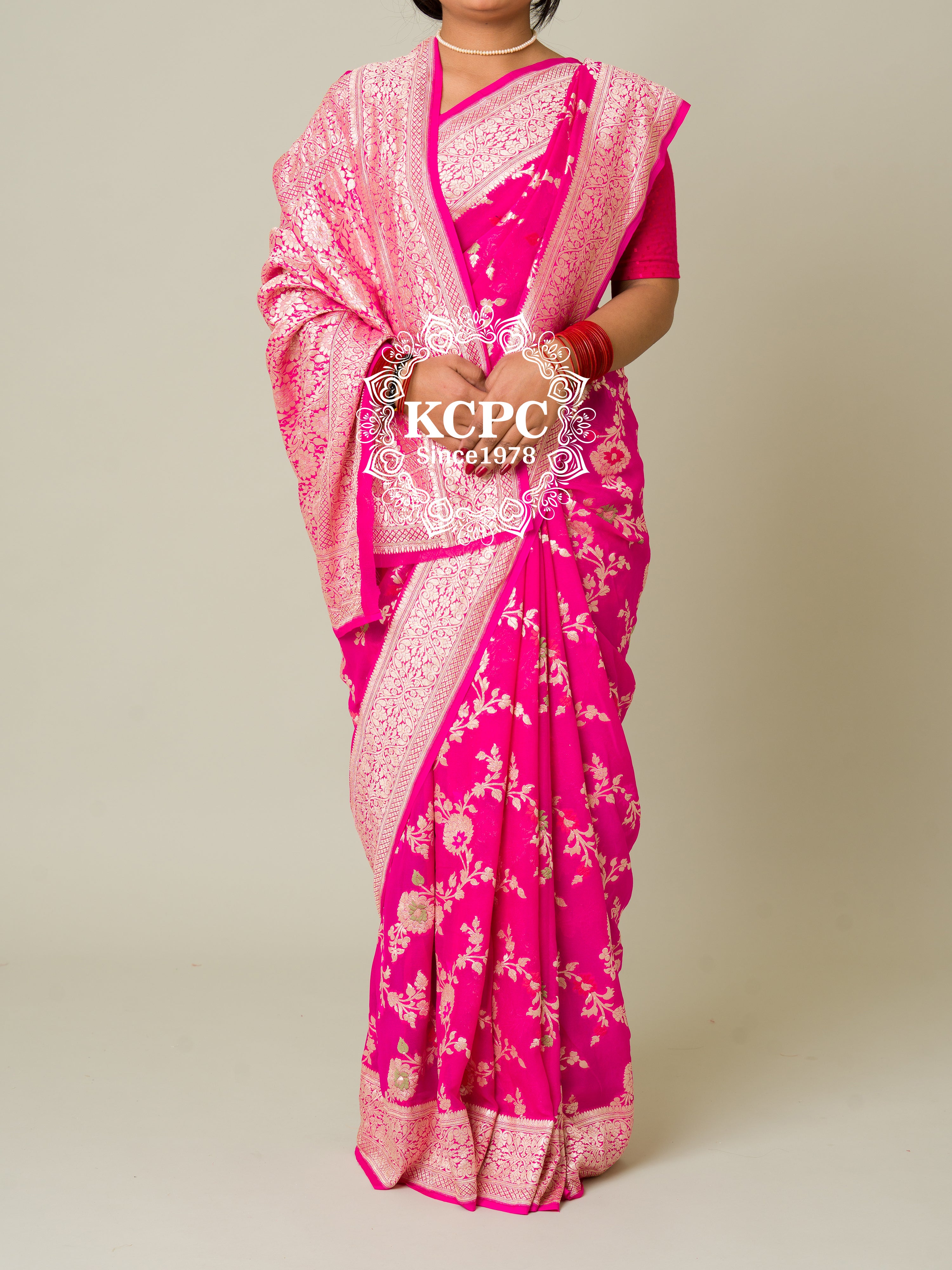 KcPc Pure Khaddi Georgette Waterzari Sarees Handloom Banarasi Weaving SareeRani