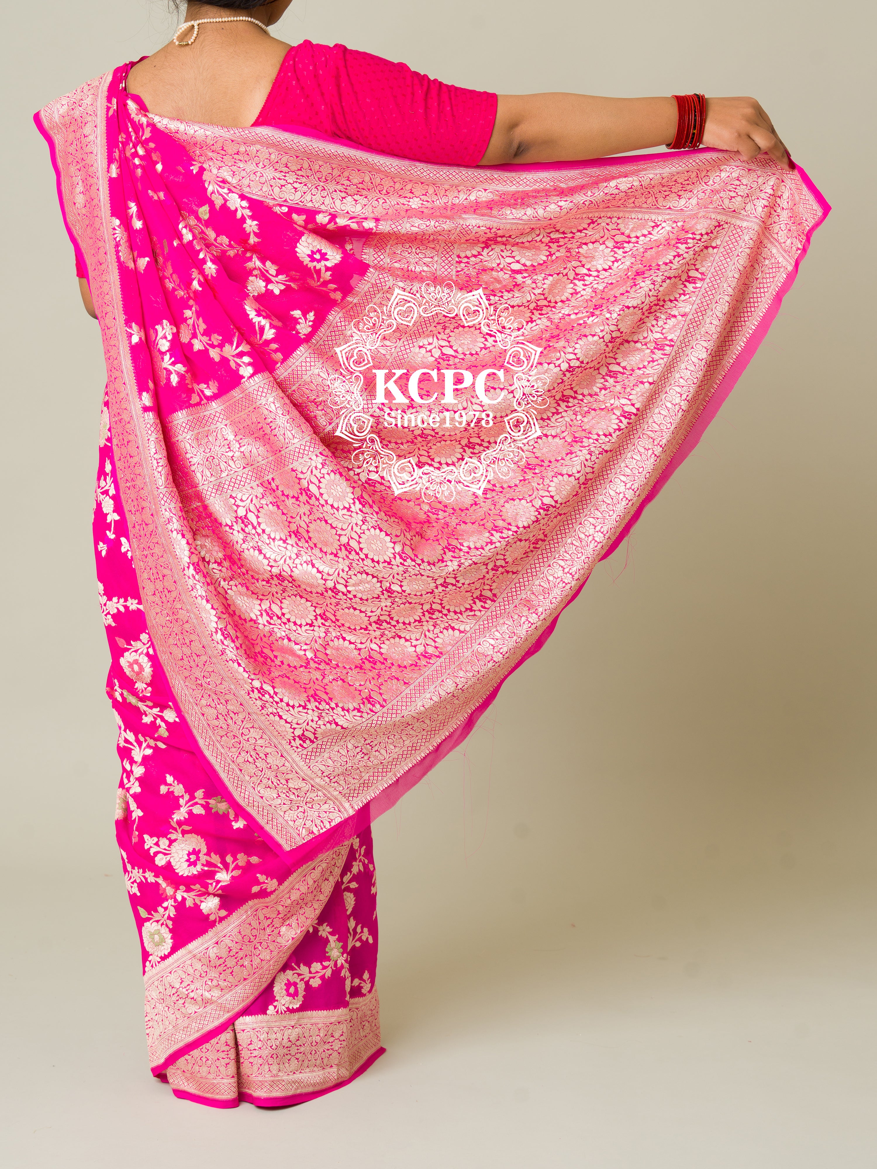 KcPc Pure Khaddi Georgette Waterzari Sarees Handloom Banarasi Weaving SareeRani