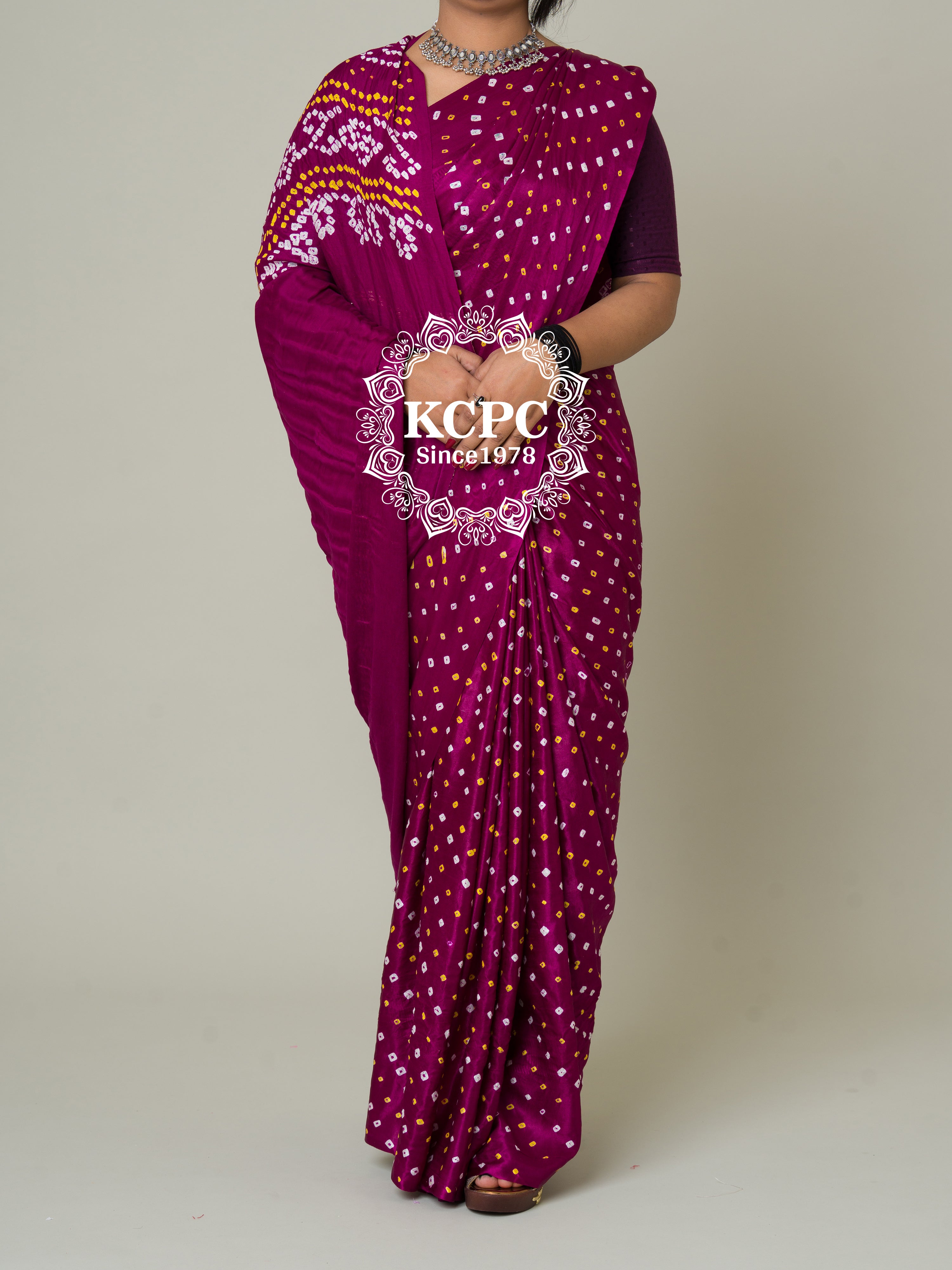Pure Gaji Silk Rai Bandhej Ekdana Saree Mehroon Saree