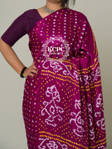 Pure Gaji Silk Rai Bandhej Ekdana Saree Mehroon Saree