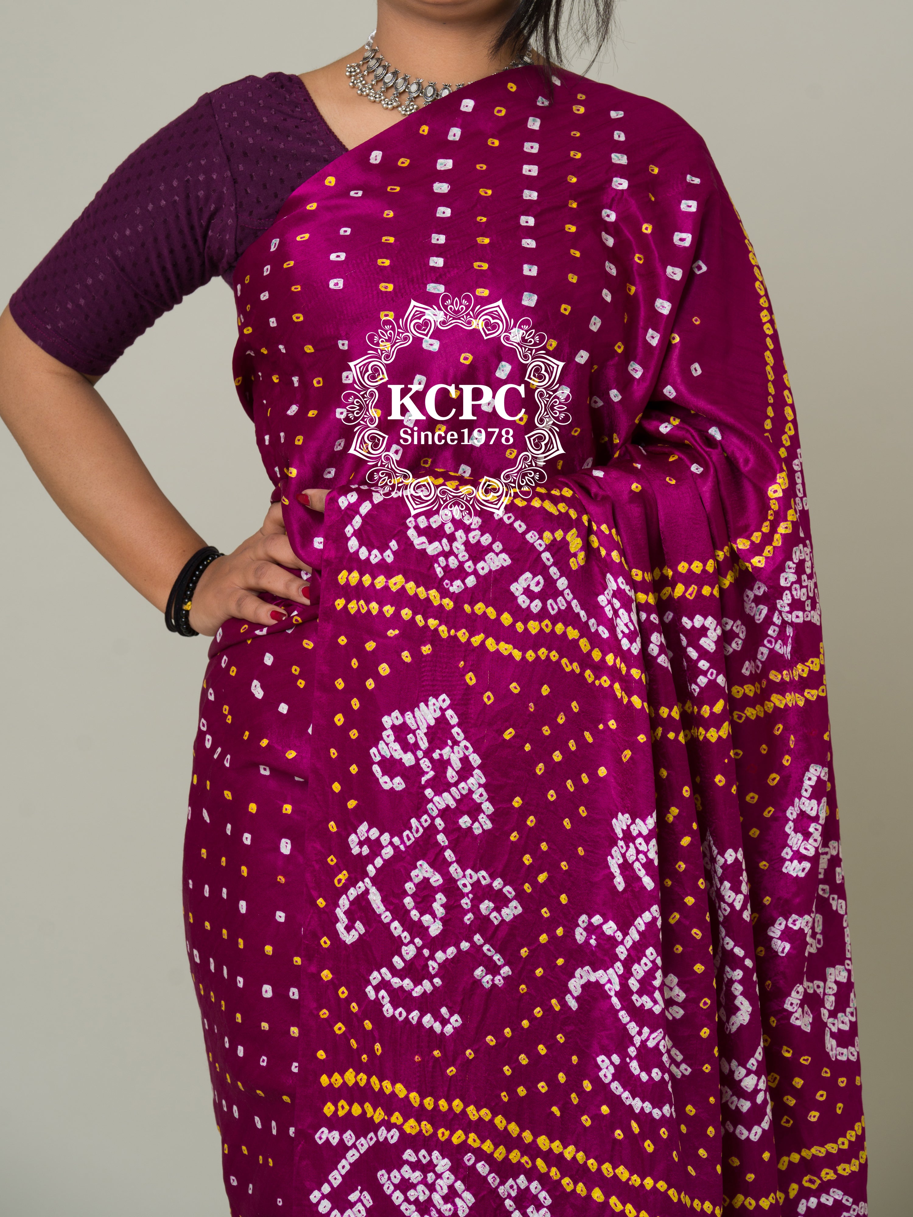 Pure Gaji Silk Rai Bandhej Ekdana Saree Mehroon Saree