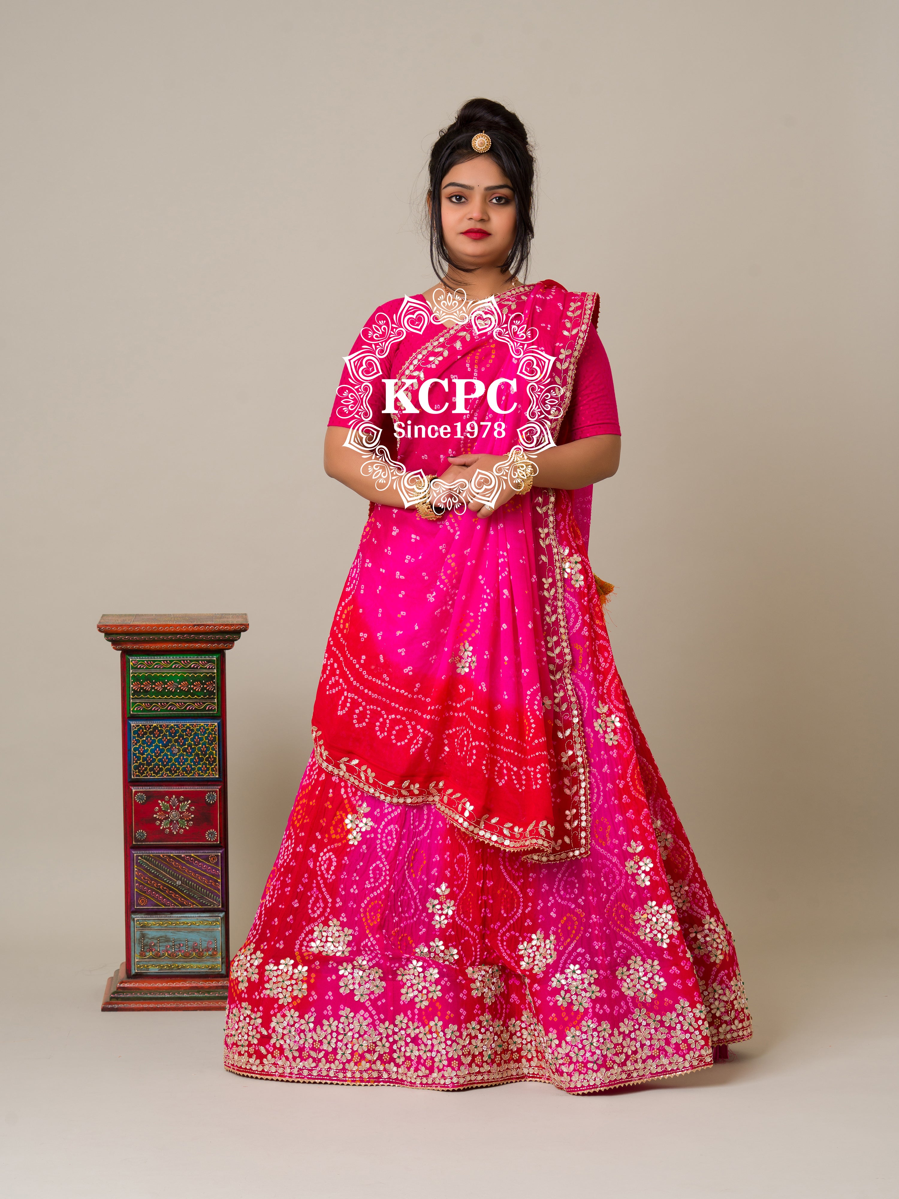 By Bandhani Lehenga With Traditional Wear