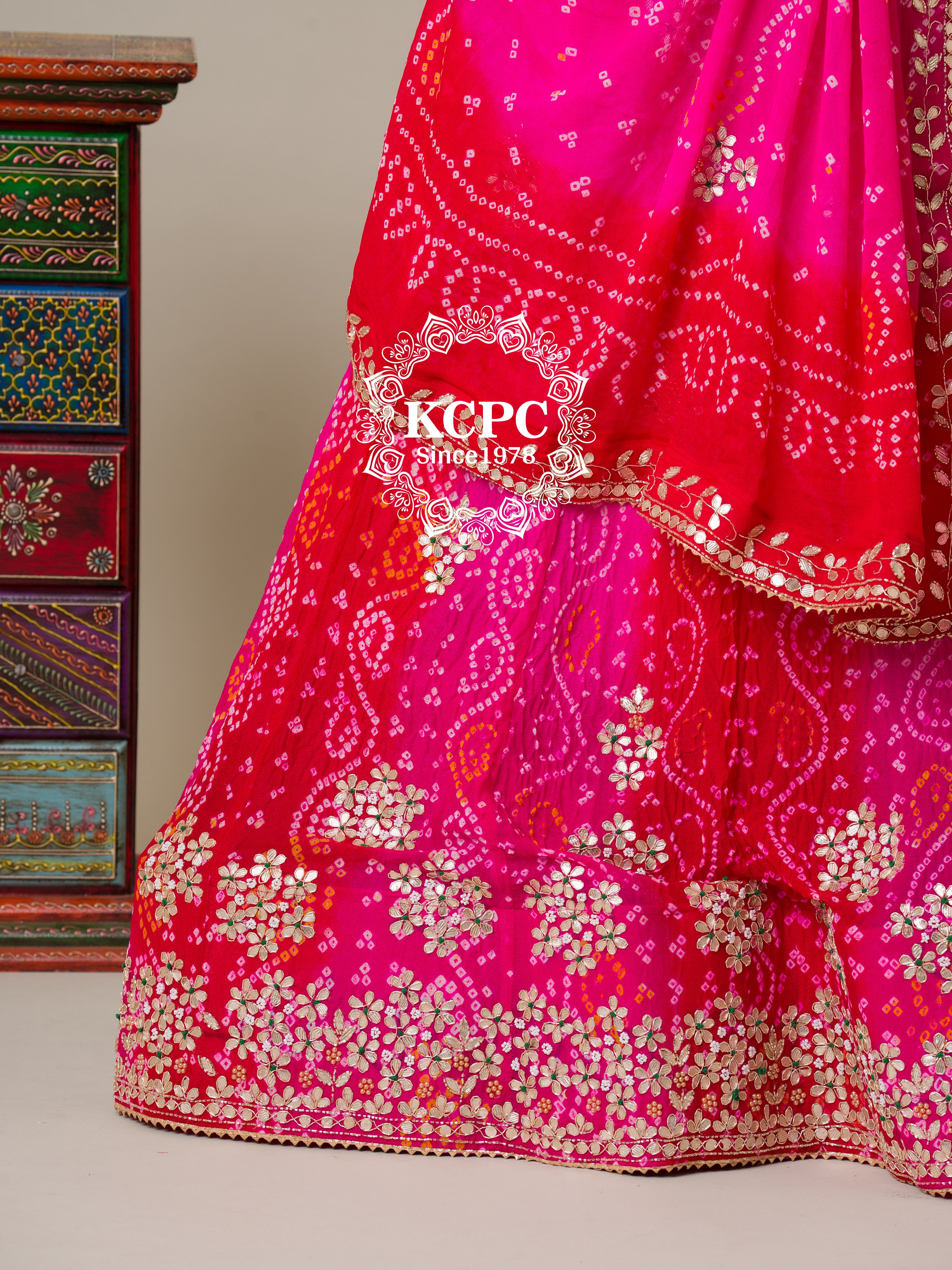 By Bandhani Lehenga With Traditional Wear