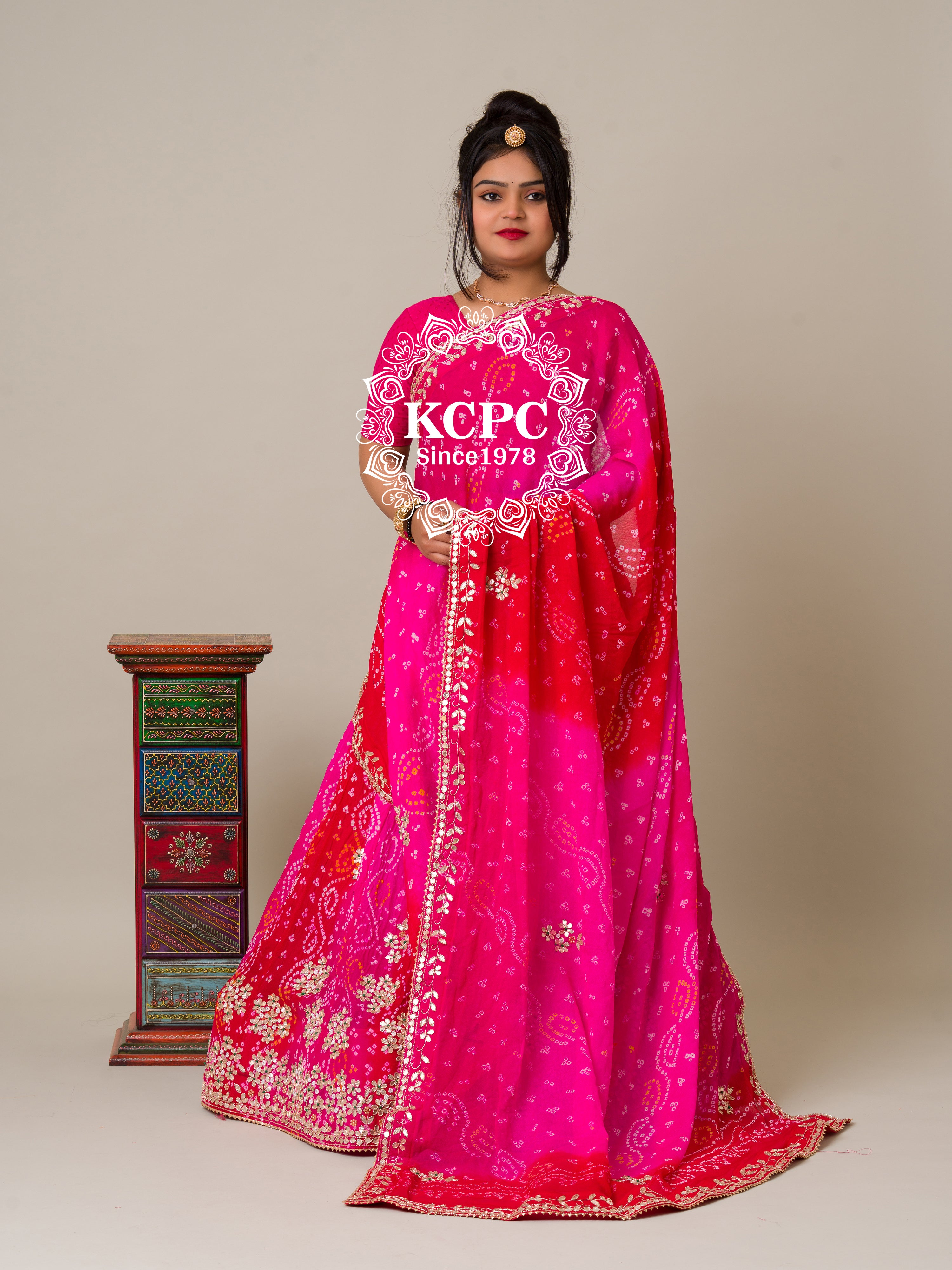 By Bandhani Lehenga With Traditional Wear