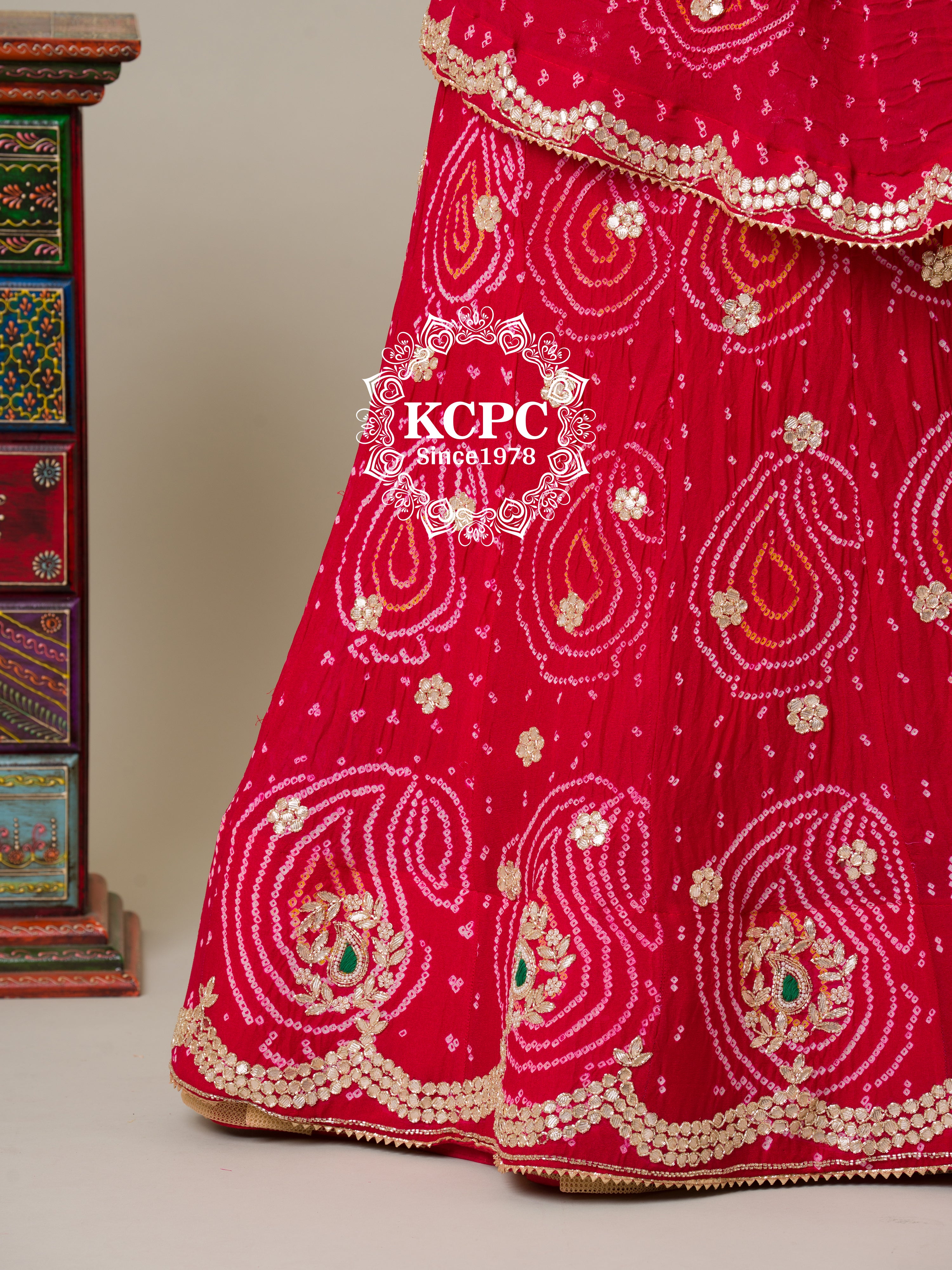 By BandhaniLehenga With Traditional Wear