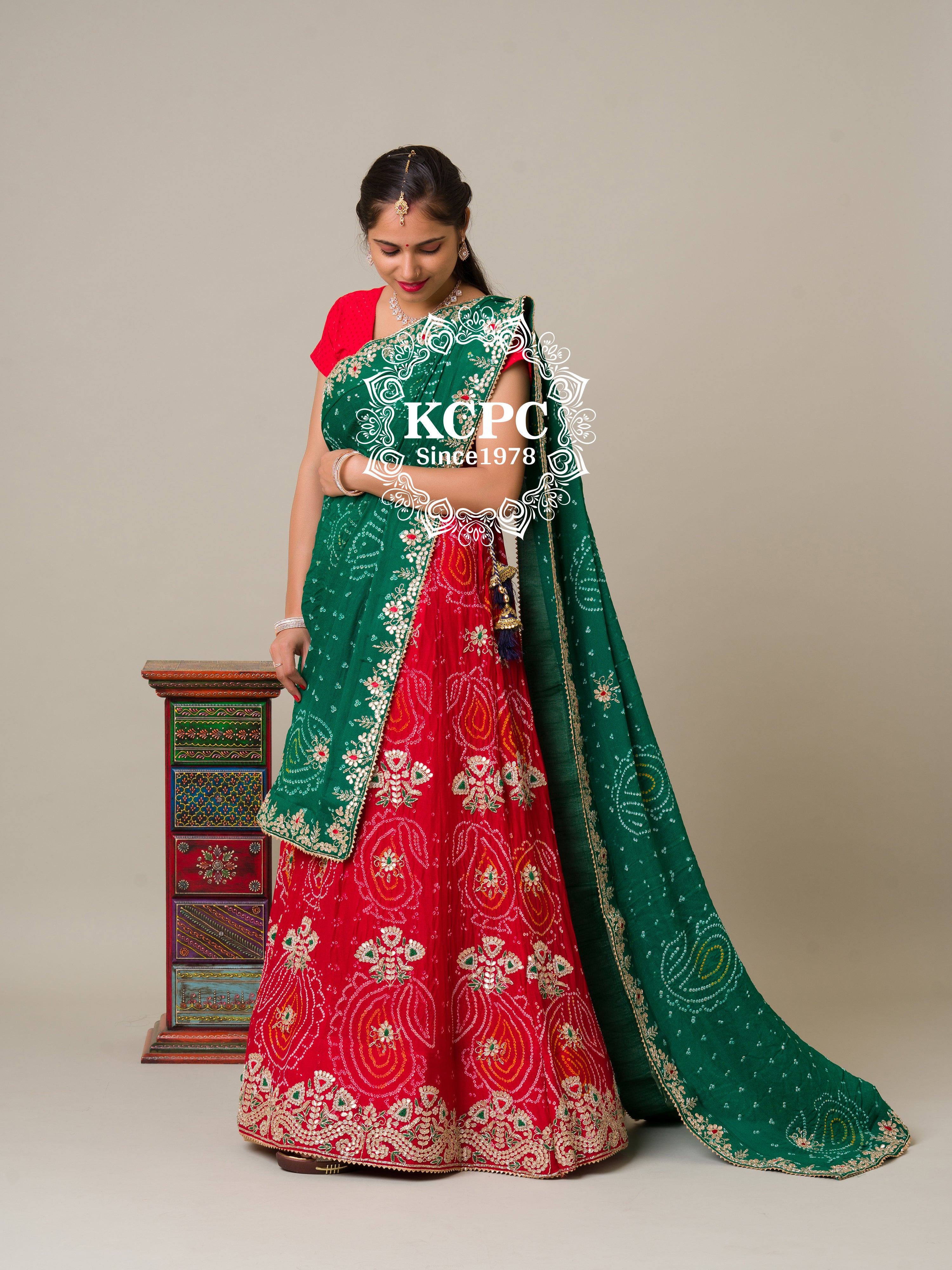 By Jaipuri Bandhani Lehenga With Traditional Wear