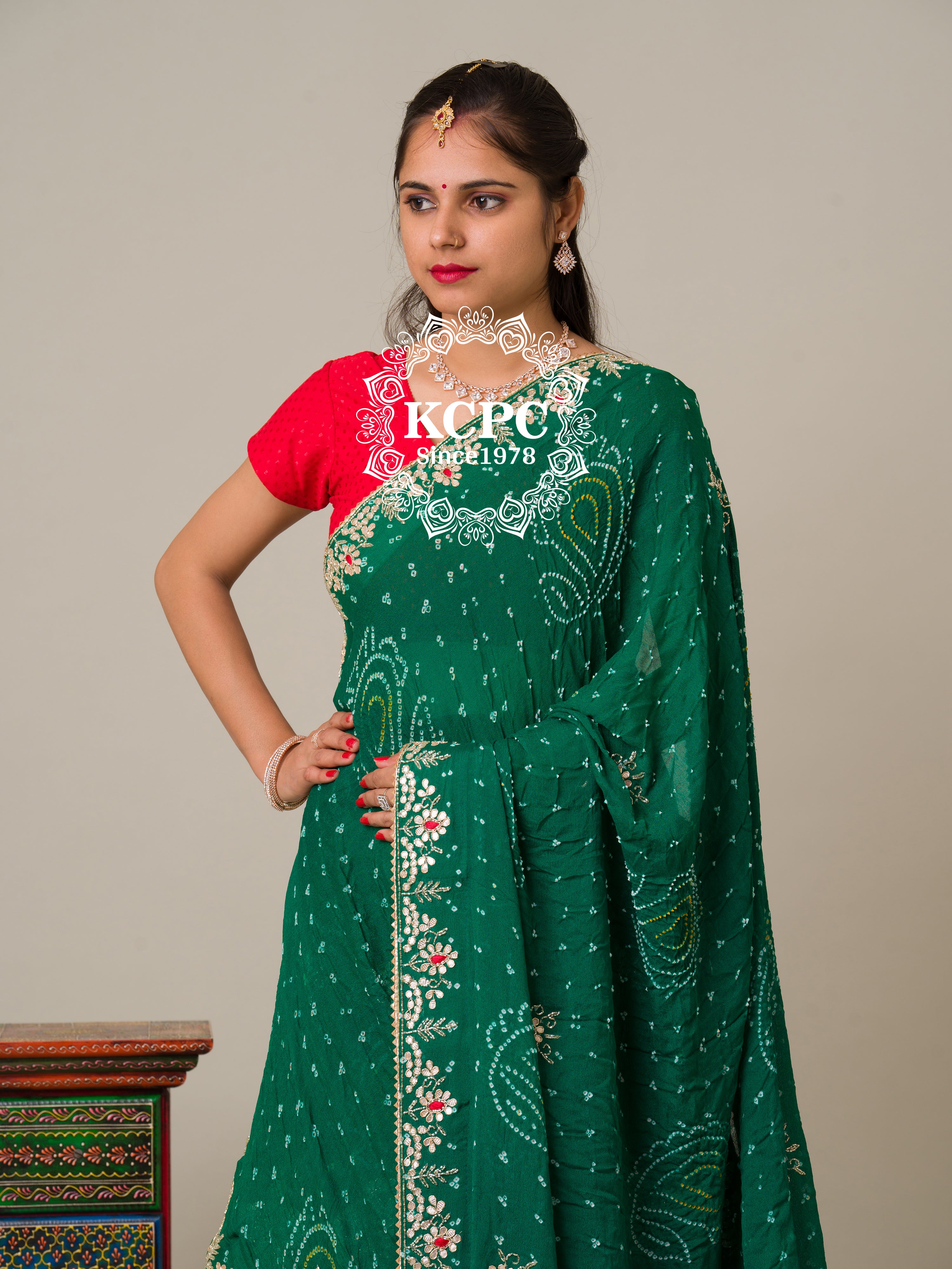 By Jaipuri Bandhani Lehenga With Traditional Wear