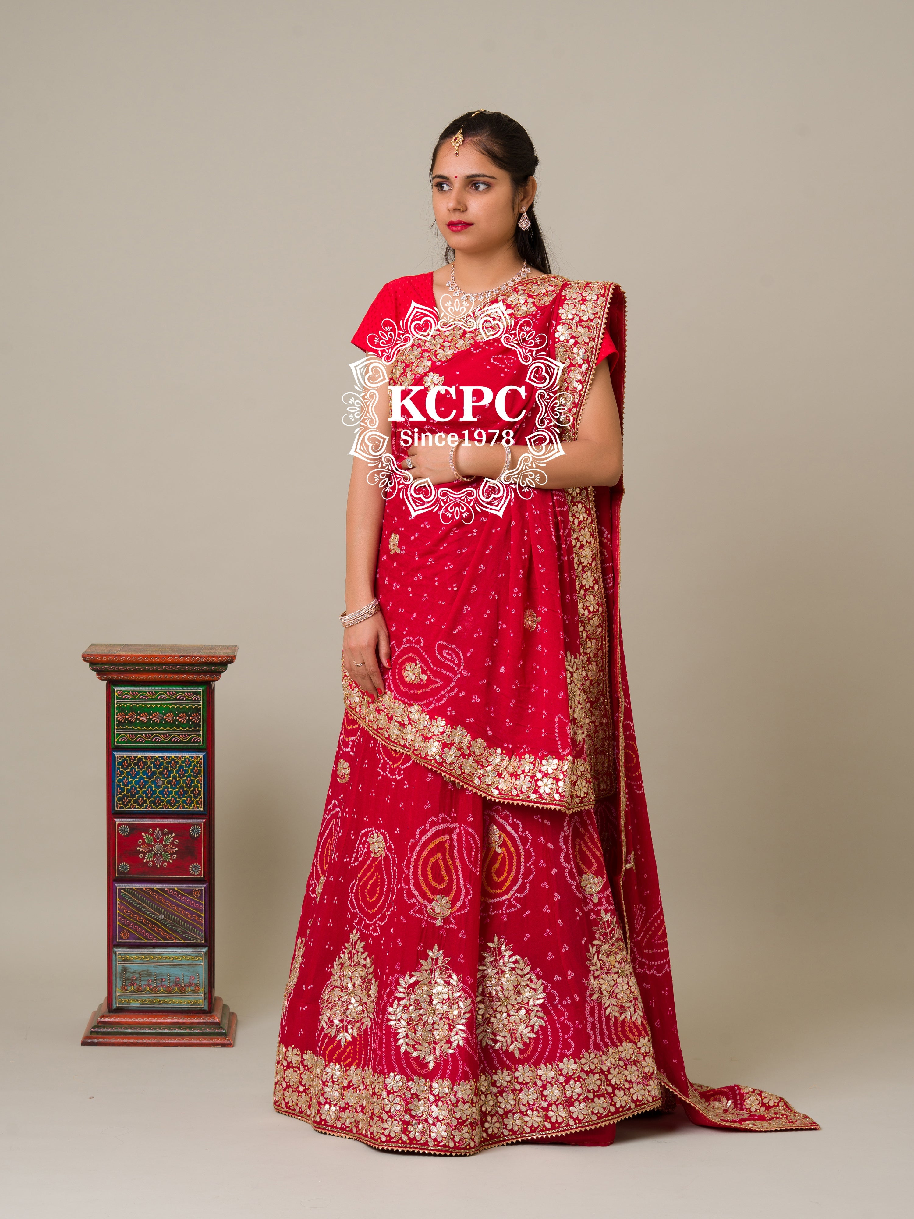 KcPc Pure Chinon Party Wear Designer Bandhani Lehenga SATIS