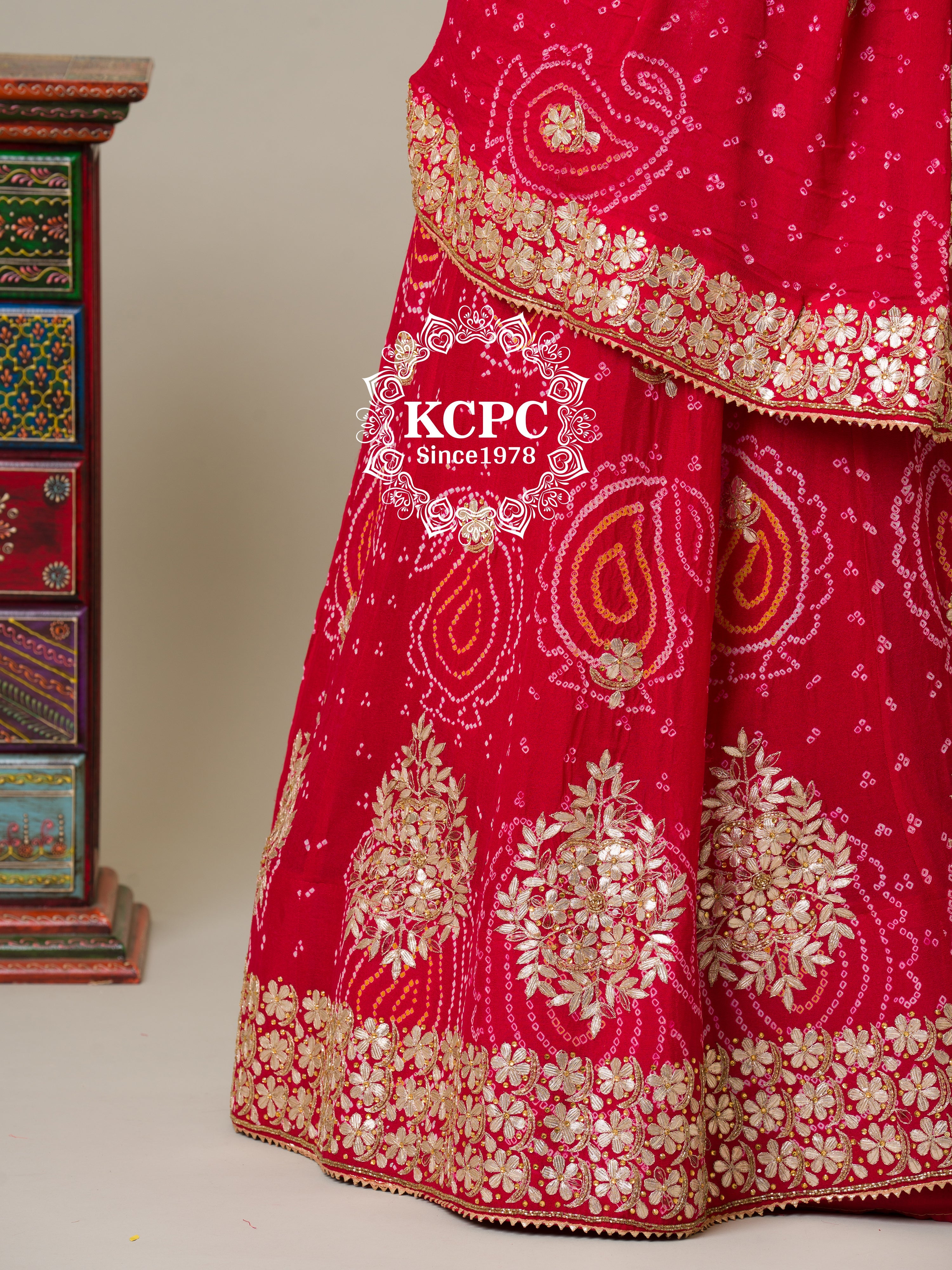 KcPc Pure Chinon Party Wear Designer Bandhani Lehenga SATIS