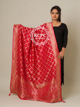 KcPc Pure Upada Banarasi Bandhej Ghatchola Dupatta Red